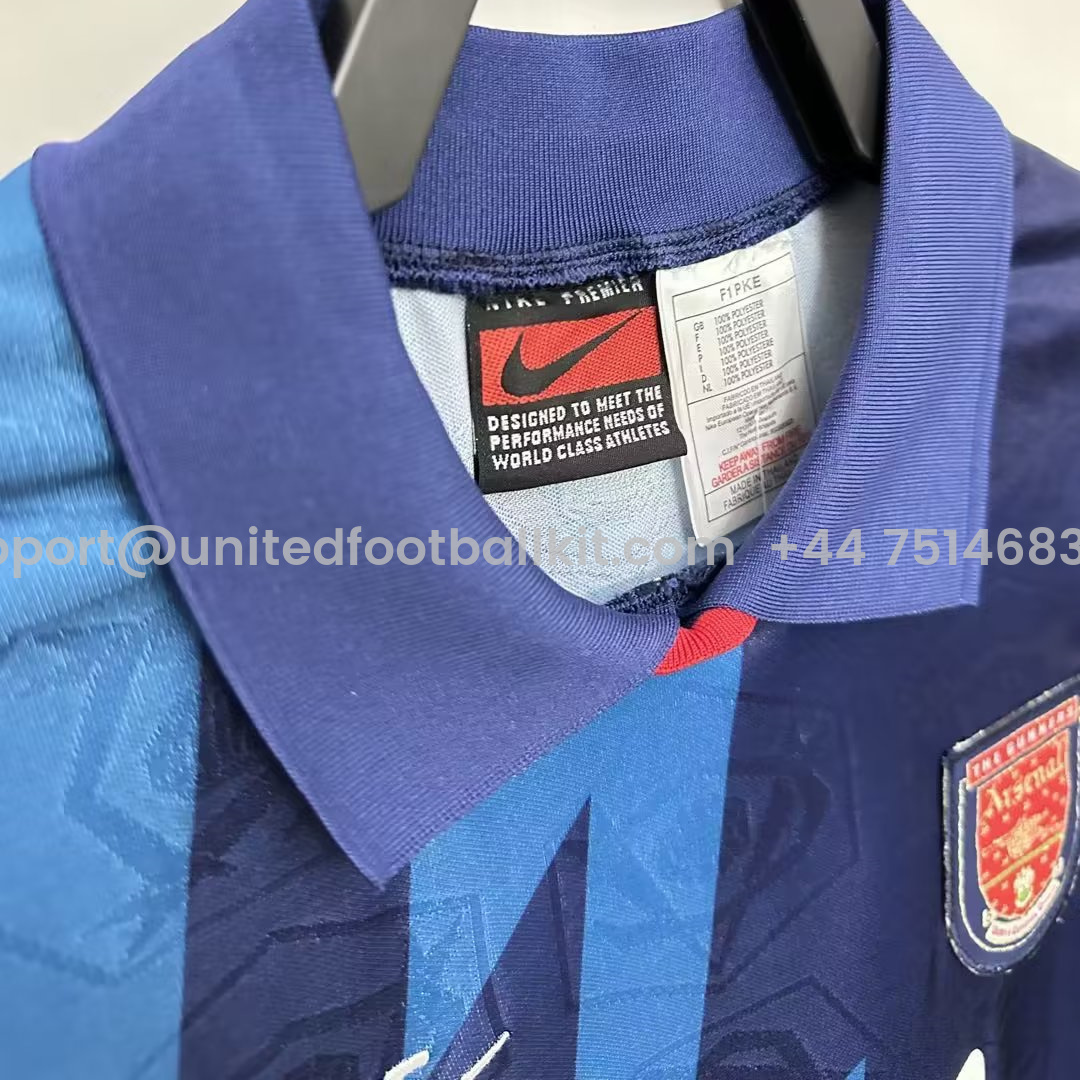 Unitedfootballkit.com | Retro Arsenal 95-96 Away Long Sleeve Jersey -Customize Name, Number and Patch | Worldwide Shipping