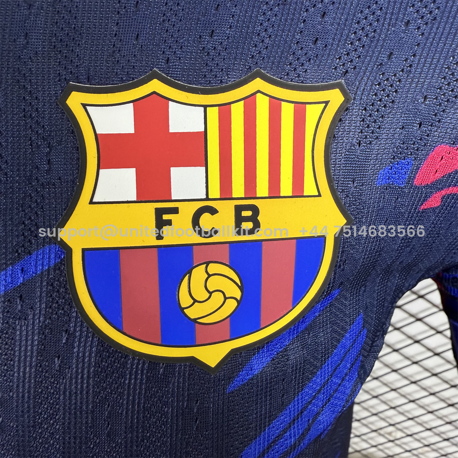Unitedfootballkit.com | Barcelona 25-26 Red and Blue Graffiti Deep Blue Jersey - Player Version -Customize Name, Number and Patch | Worldwide Shipping