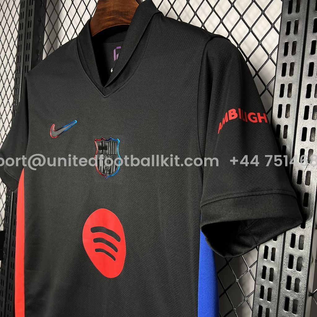 Unitedfootballkit.com | Barcelona 24-25 Away Jersey with Big Logo - Fans Version -Customize Name, Number and Patch | Worldwide Shipping