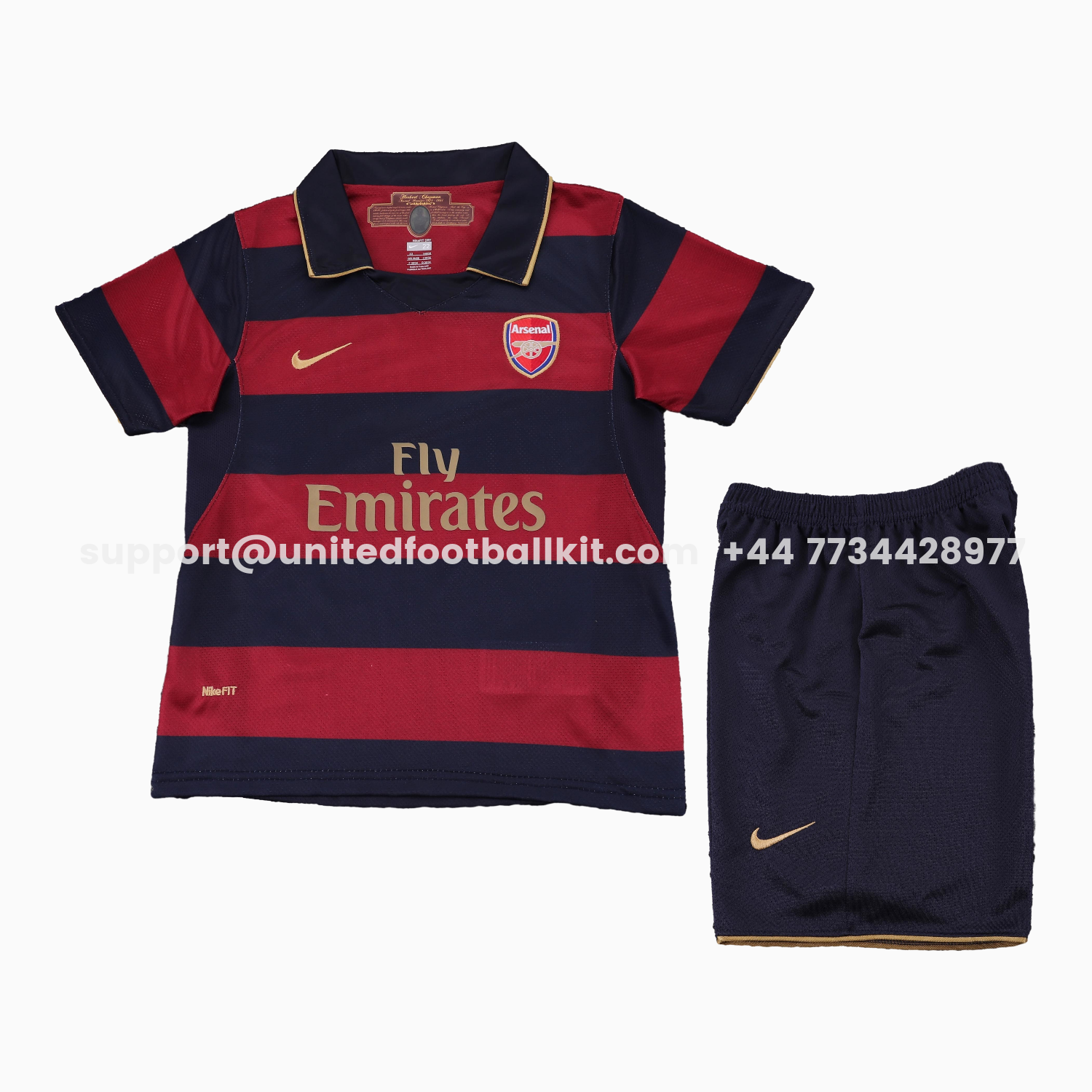 Unitedfootballkit.com | Retro Arsenal 2007-08 Third Kids Kit -Customize Name, Number and Patch | Worldwide Shipping