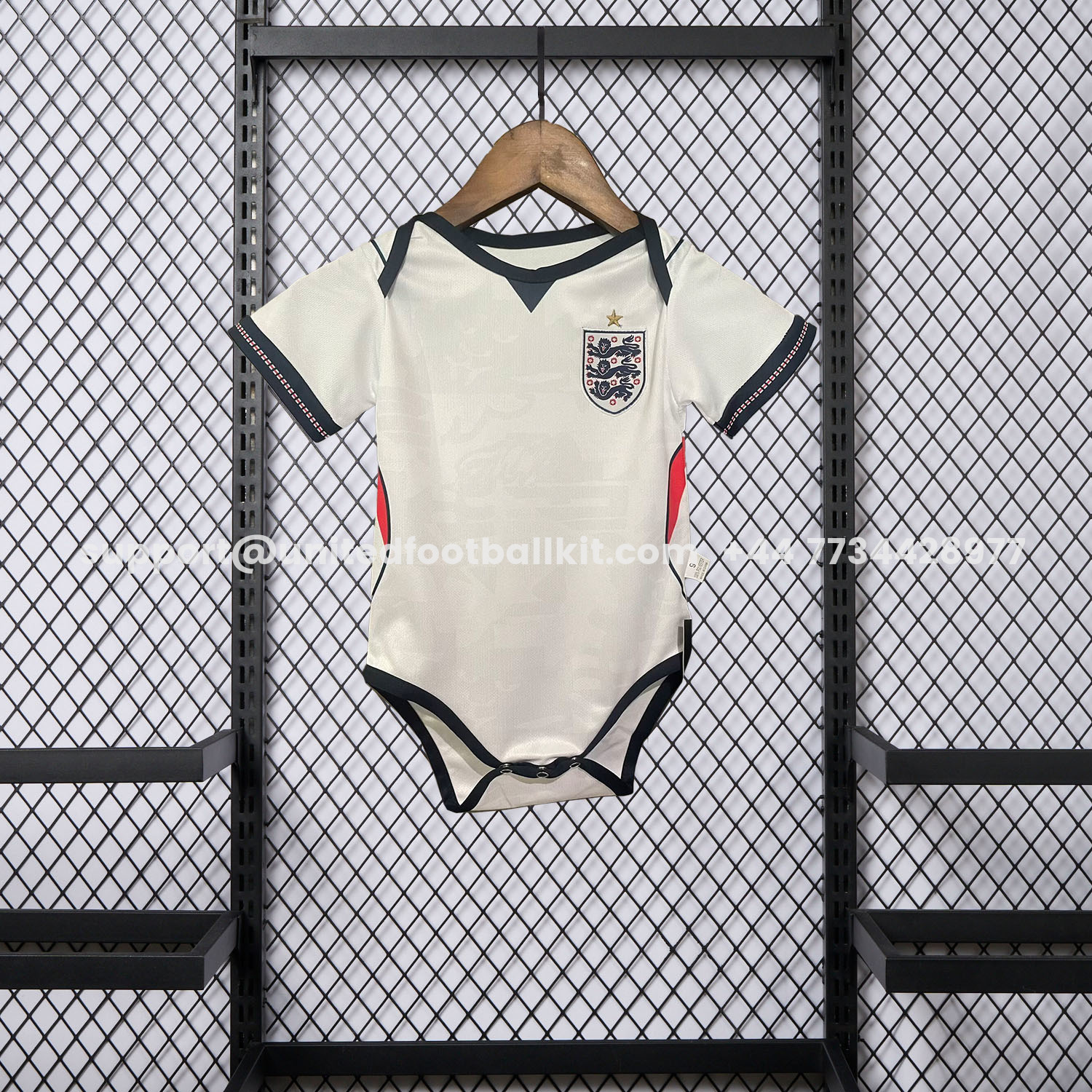 Unitedfootballkit.com | England 2026 Home Baby Crawling Suit -Customize Name, Number and Patch | Worldwide Shipping
