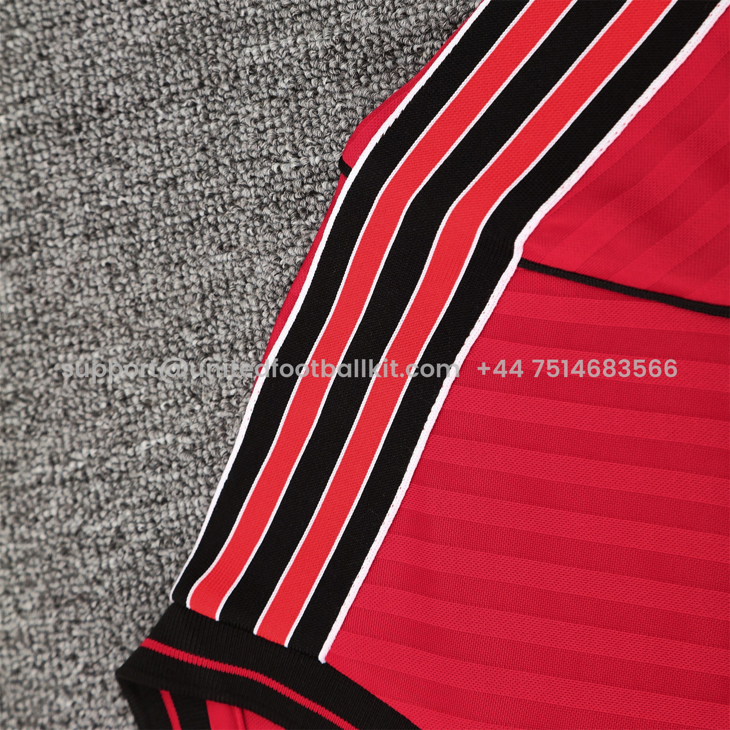 Unitedfootballkit.com | Flamengo 25-26 Short-Sleeve Training Set - Red Top & Black Shorts -Customize Name, Number and Patch | Worldwide Shipping