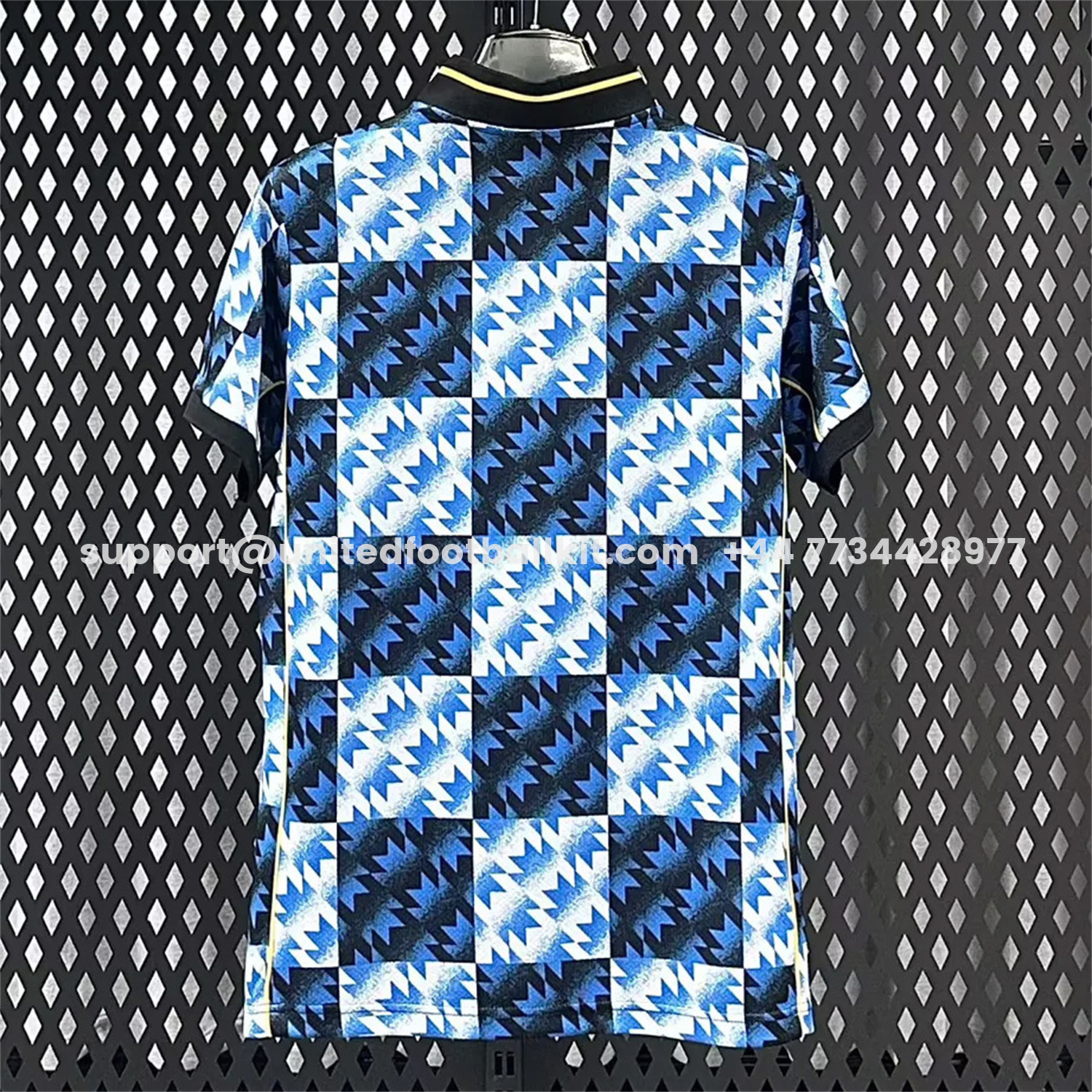 Unitedfootballkit.com | Manchester United 25-26 Blue And Black Checkerboard Special Jersey - Fans Version -Customize Name, Number and Patch | Worldwide Shipping