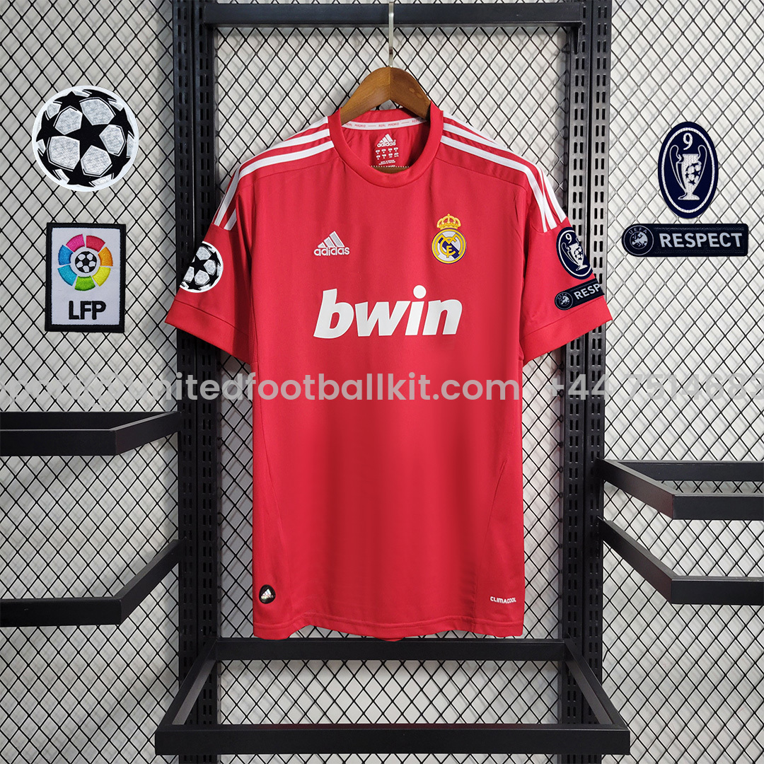 Unitedfootballkit.com | Retro Real Madrid 11-12 Third Red Jersey -Customize Name, Number and Patch | Worldwide Shipping