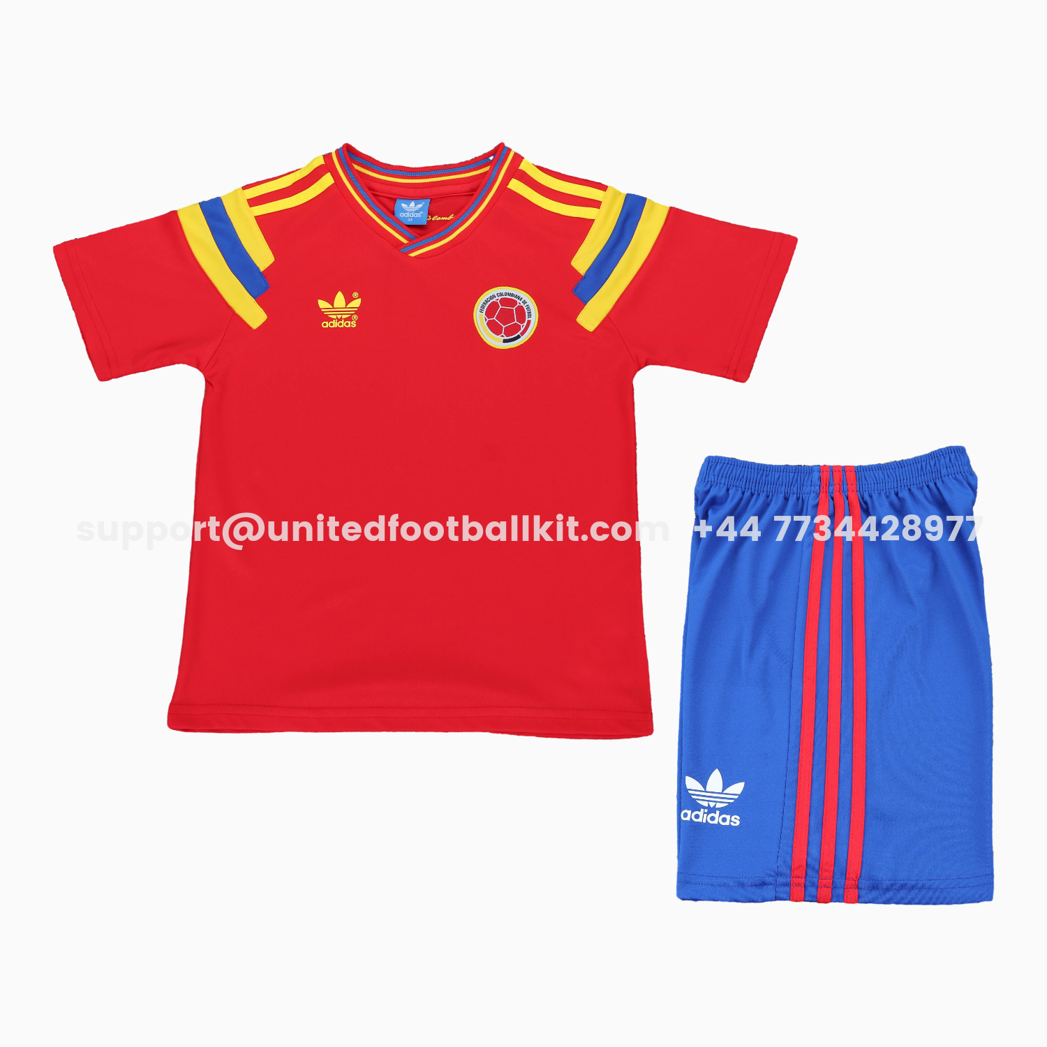 Unitedfootballkit.com | Retro Colombia 1990 Away Kids Kit -Customize Name, Number and Patch | Worldwide Shipping