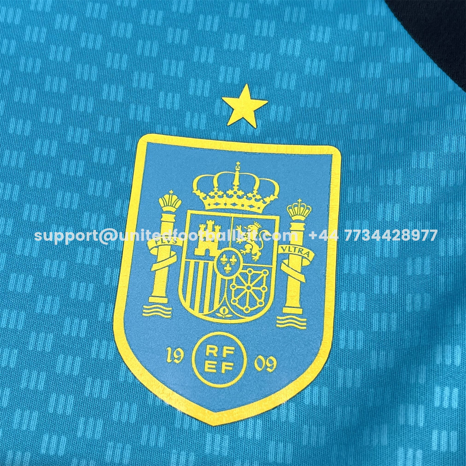 Unitedfootballkit.com | Spain 2026 Lake Blue Pre-Match Training Jersey - Fans Version -Customize Name, Number and Patch | Worldwide Shipping