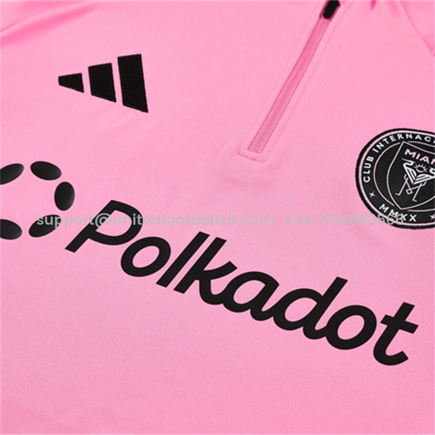 Unitedfootballkit.com | INT M.A.M 25-26 Long Sleeves Training with Black Sponsors Set - Pink Top & Black Pants -Customize Name, Number and Patch | Worldwide Shipping