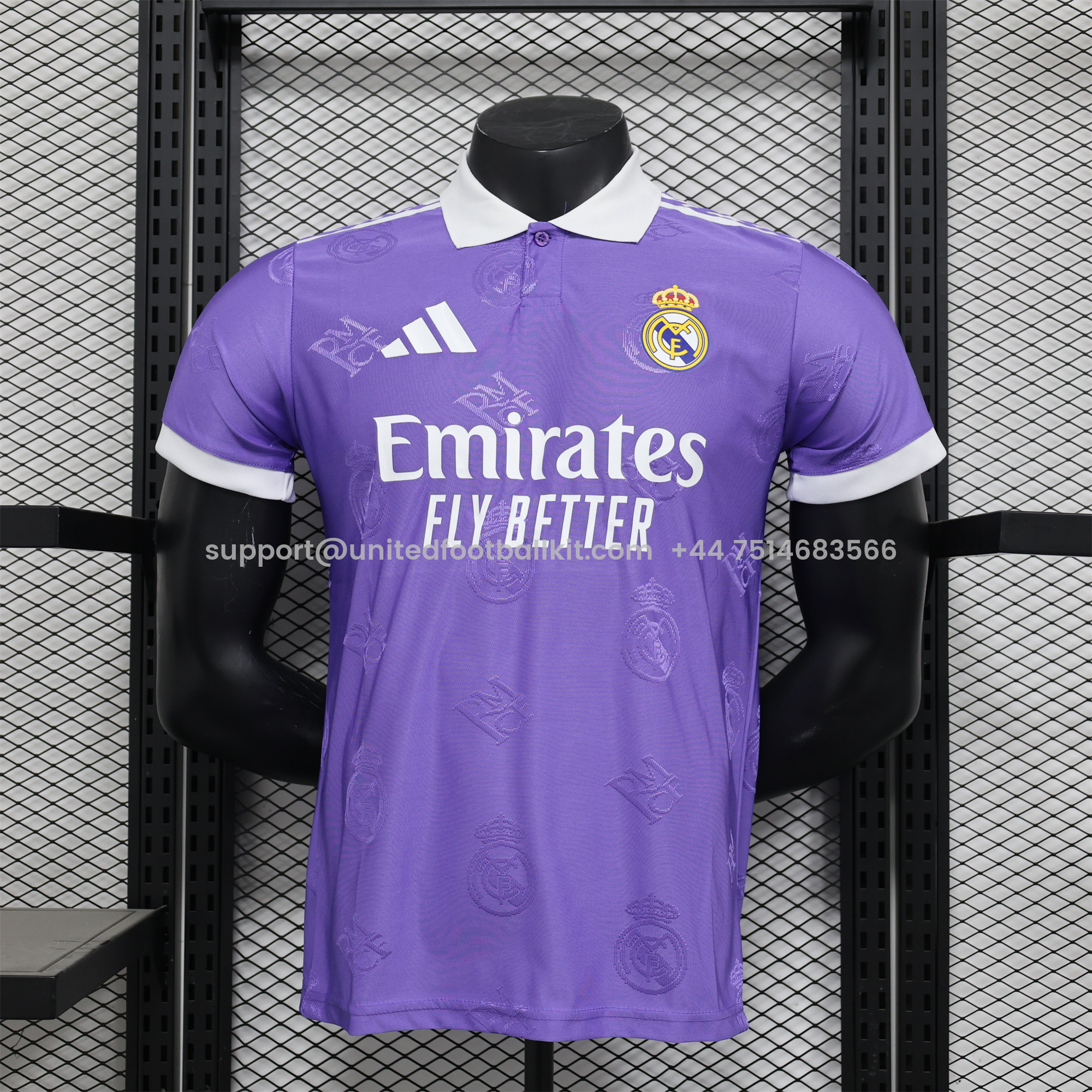 Unitedfootballkit.com | Real Madrid 24-25 Purple LOGO Special Edition Jersey - Player Version -Customize Name, Number and Patch | Worldwide Shipping