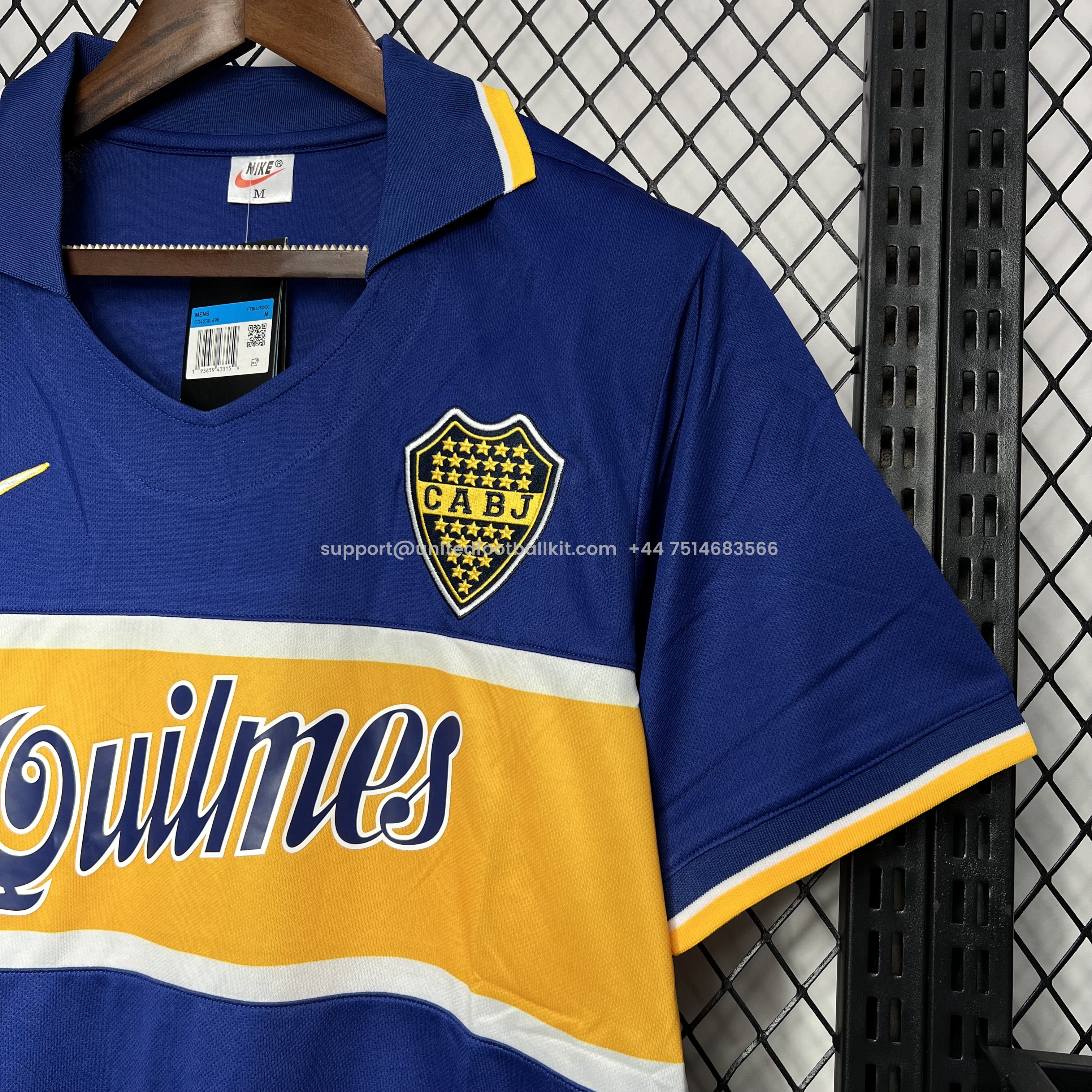 Unitedfootballkit.com | Retro Boca Juniors 1996-97 Home Stadium Jersey -Customize Name, Number and Patch | Worldwide Shipping