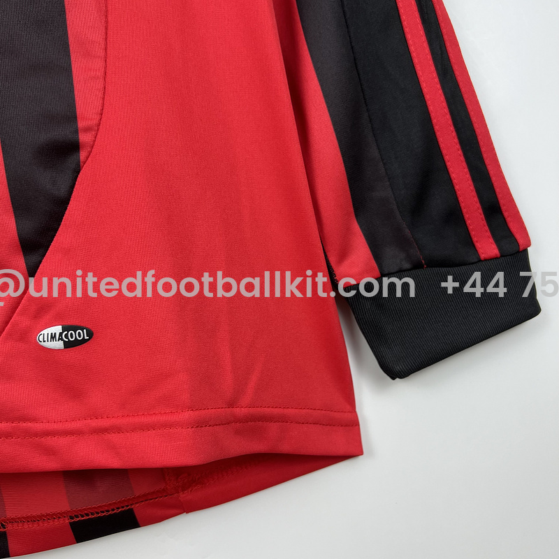 Unitedfootballkit.com | Retro AC Milan 2007-08 Home Long Sleeve Jersey -Customize Name, Number and Patch | Worldwide Shipping