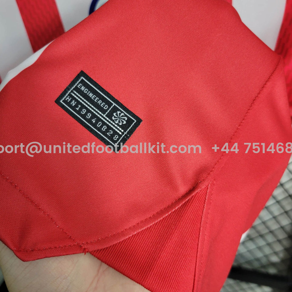 Unitedfootballkit.com | Atletico Madrid 23-24 Home Stadium Jersey - Fans Version -Customize Name, Number and Patch | Worldwide Shipping
