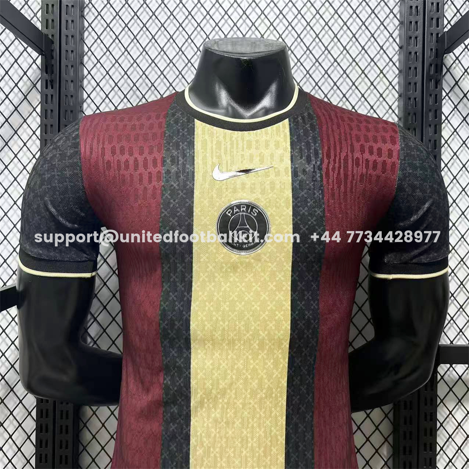 Unitedfootballkit.com | Paris Saint-Germain PSG 25-26 Red And Yellow Stripes Special Jersey - Player Version -Customize Name, Number and Patch | Worldwide Shipping
