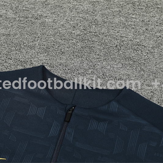 Unitedfootballkit.com | Barcelona 24-25 Long Sleeve Training Set - Deep Blue -Customize Name, Number and Patch | Worldwide Shipping