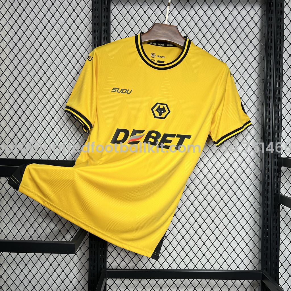 Unitedfootballkit.com | Wolverhampton Wanderers Wolves 24-25 Home Jersey - Fans Version -Customize Name, Number and Patch | Worldwide Shipping