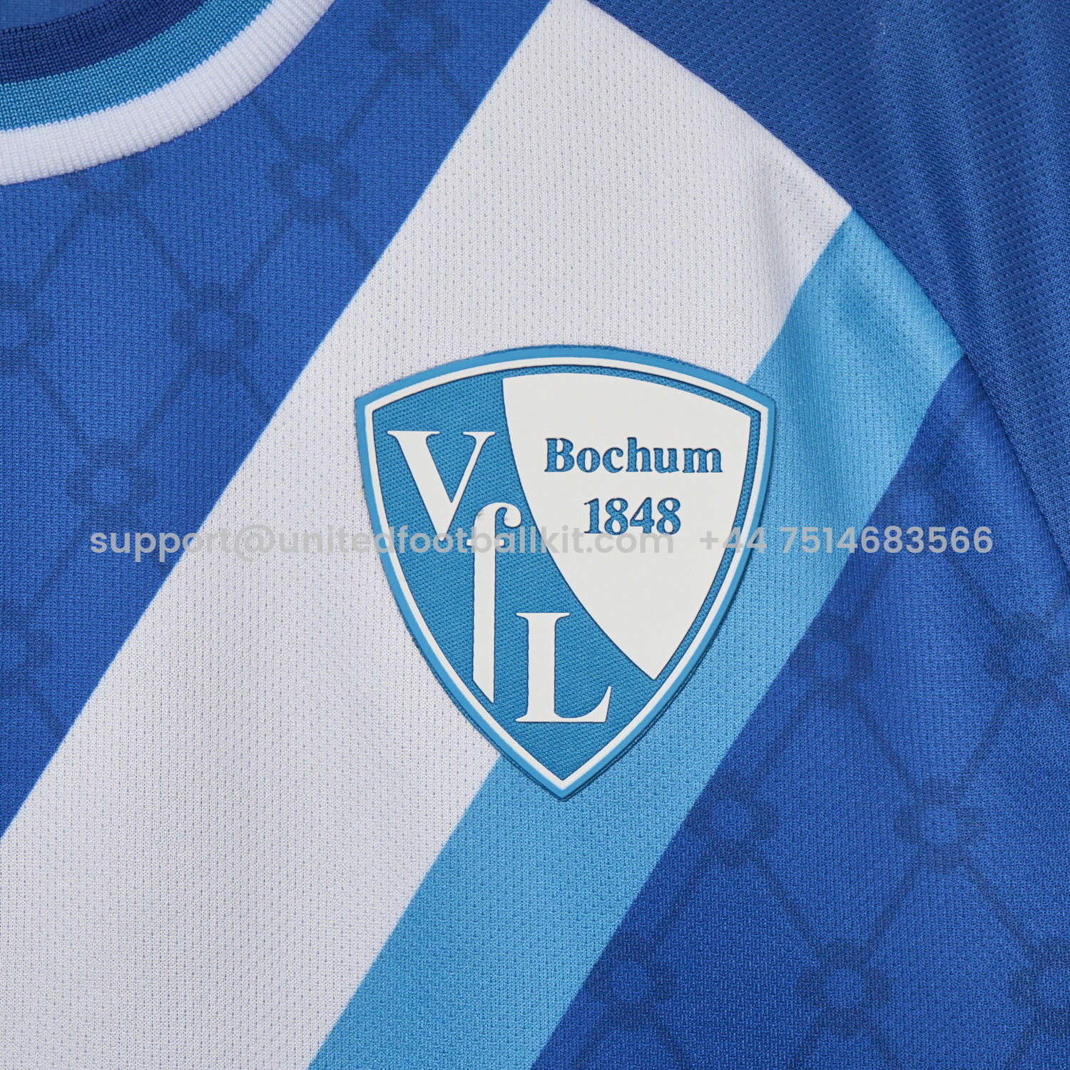 Unitedfootballkit.com | Bochum 24-25 White Slanted Stripe Special Jersey with Sponsors - Fans Version -Customize Name, Number and Patch | Worldwide Shipping