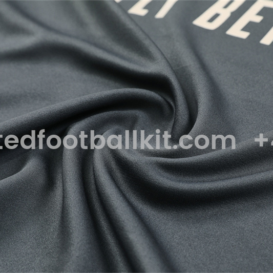 Unitedfootballkit.com | Real Madrid 24-25 Kids Long Sleeve Training Set - Deep Grey -Customize Name, Number and Patch | Worldwide Shipping