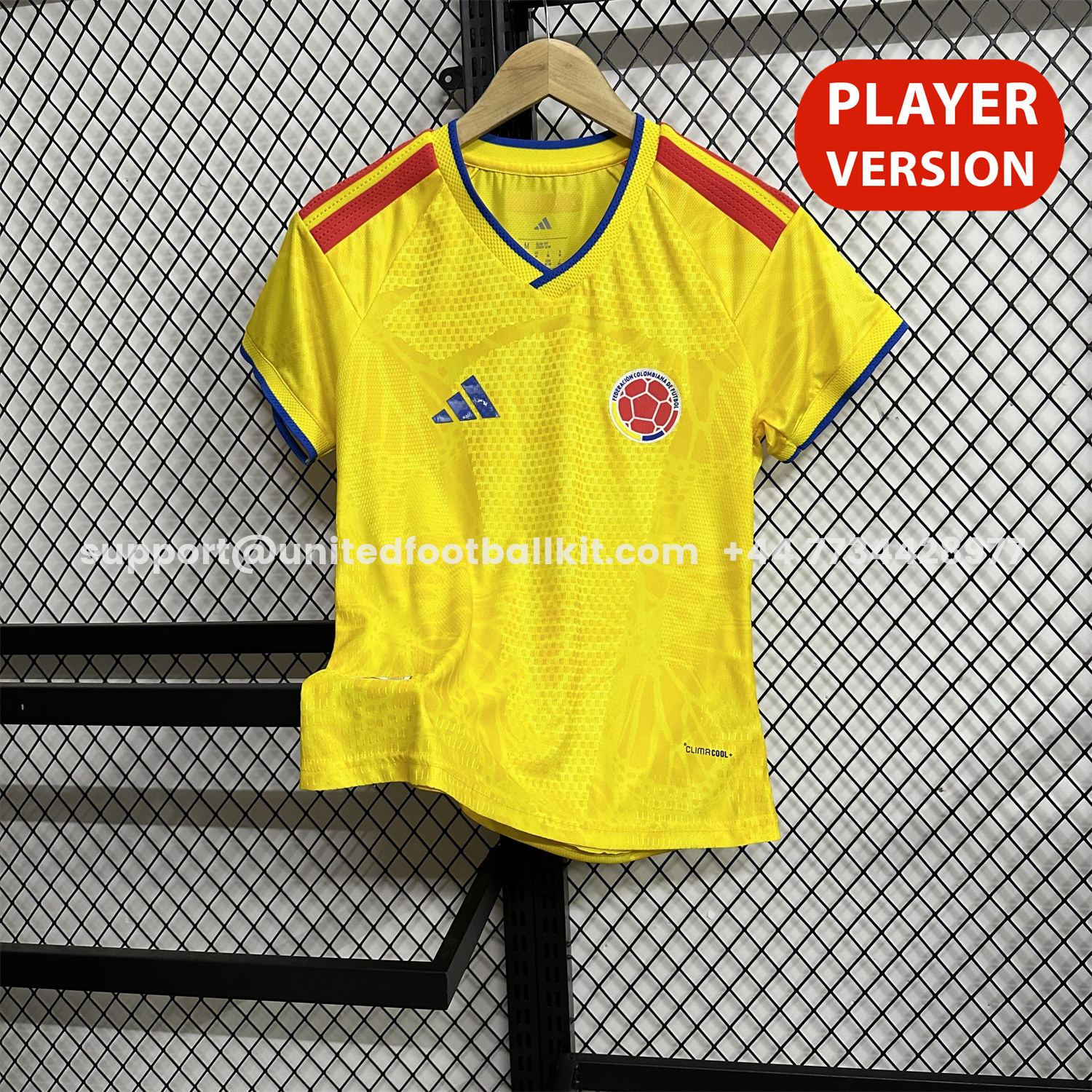 Unitedfootballkit.com | Women's Colombia 2026 Home Jersey - Player Version -Customize Name, Number and Patch | Worldwide Shipping
