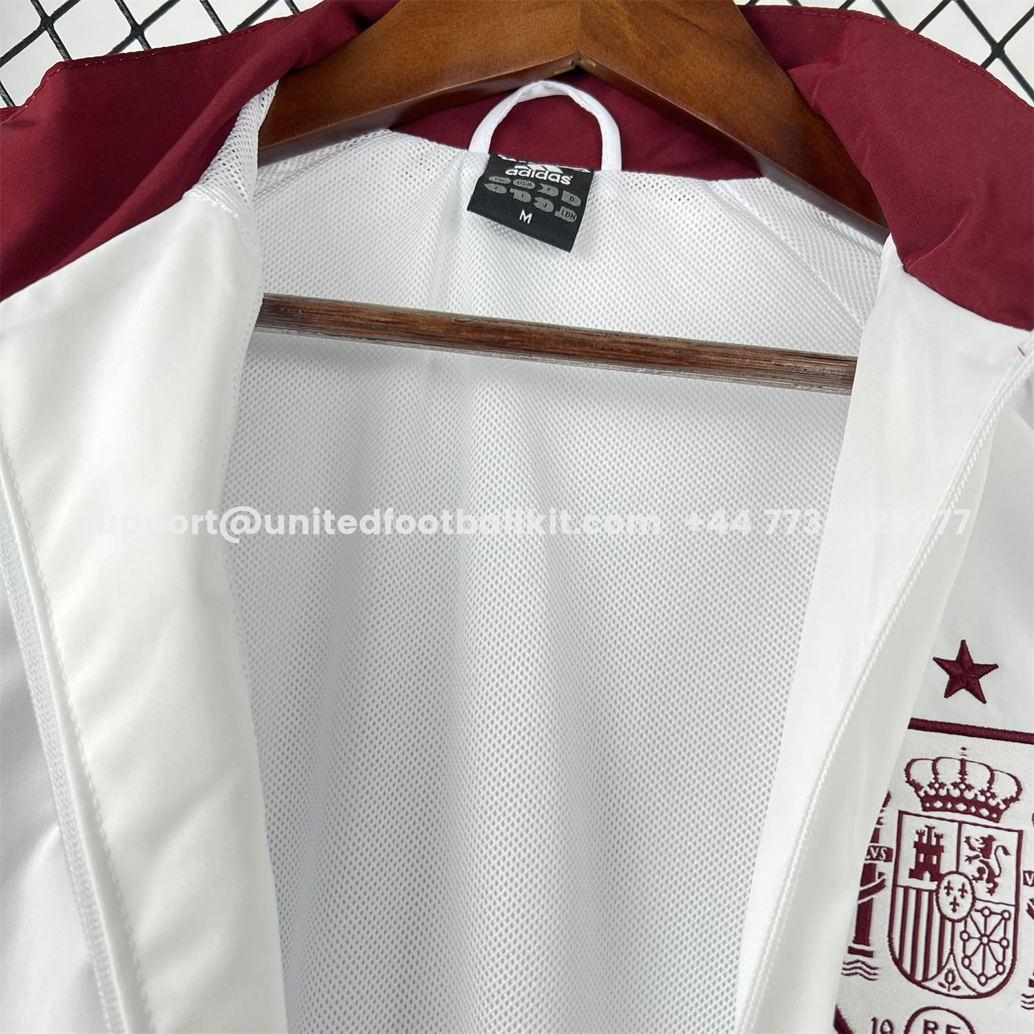 Unitedfootballkit.com | Spain 2026 Away Windbreaker Jacket - White -Customize Name, Number and Patch | Worldwide Shipping