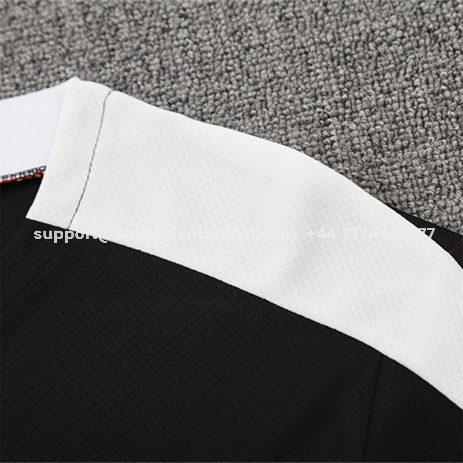 Unitedfootballkit.com | Paris Saint-Germain PSG 25-26 Short-Sleeve Training Set - White Edge Black Top & Black Shorts -Customize Name, Number and Patch | Worldwide Shipping