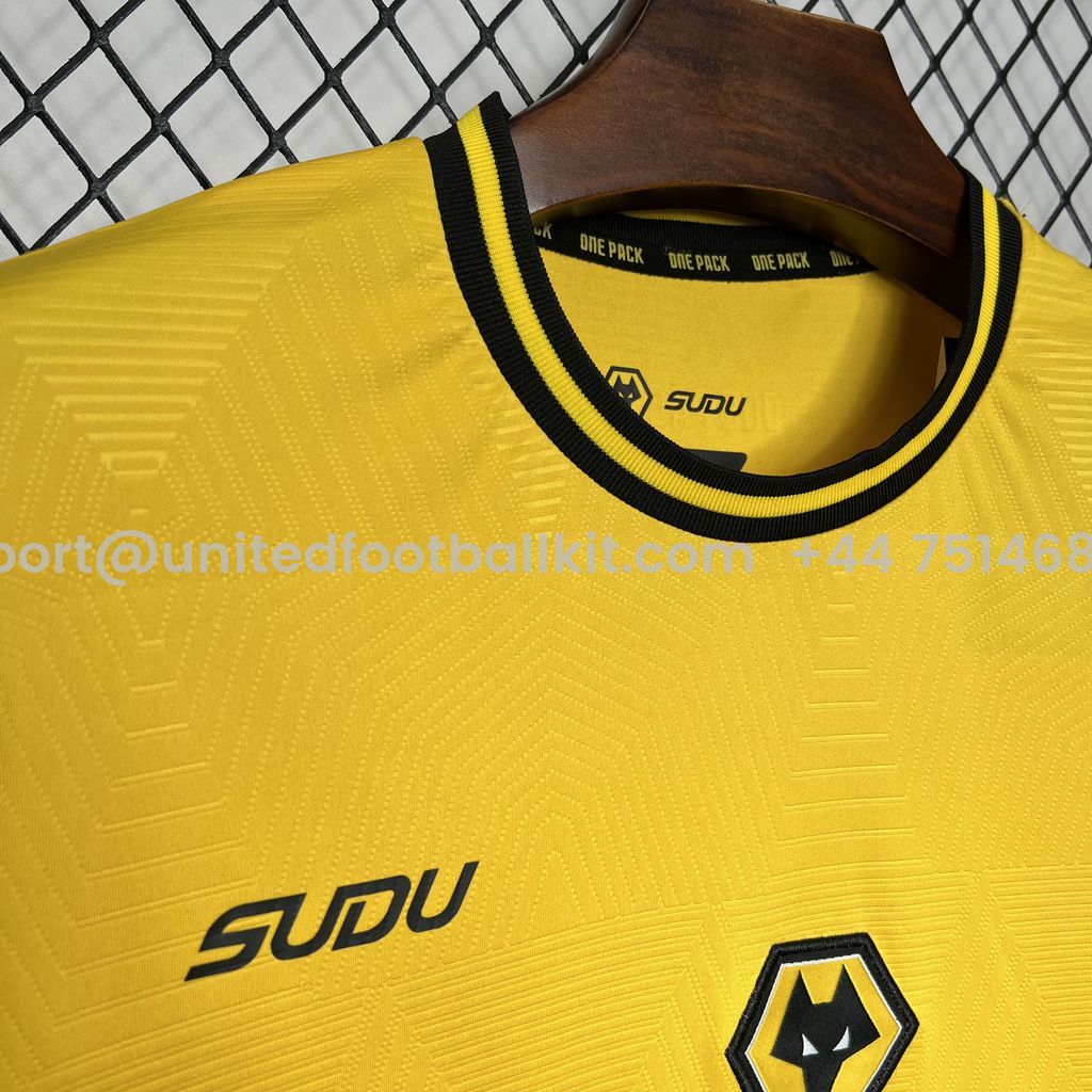 Unitedfootballkit.com | Wolverhampton Wanderers Wolves 24-25 Home Jersey - Fans Version -Customize Name, Number and Patch | Worldwide Shipping