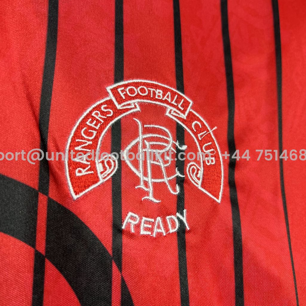 Unitedfootballkit.com | Retro Glasgow Rangers 1994-95 Away Jersey -Customize Name, Number and Patch | Worldwide Shipping