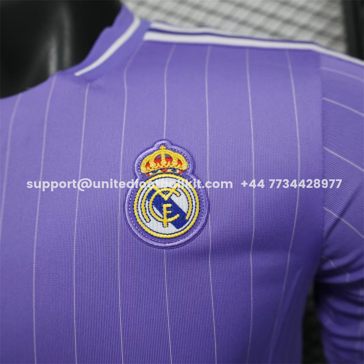 Unitedfootballkit.com | Real Madrid 25-26 Icon Range Trefoil Light Purple Travel Jersey - Player Version -Customize Name, Number and Patch | Worldwide Shipping