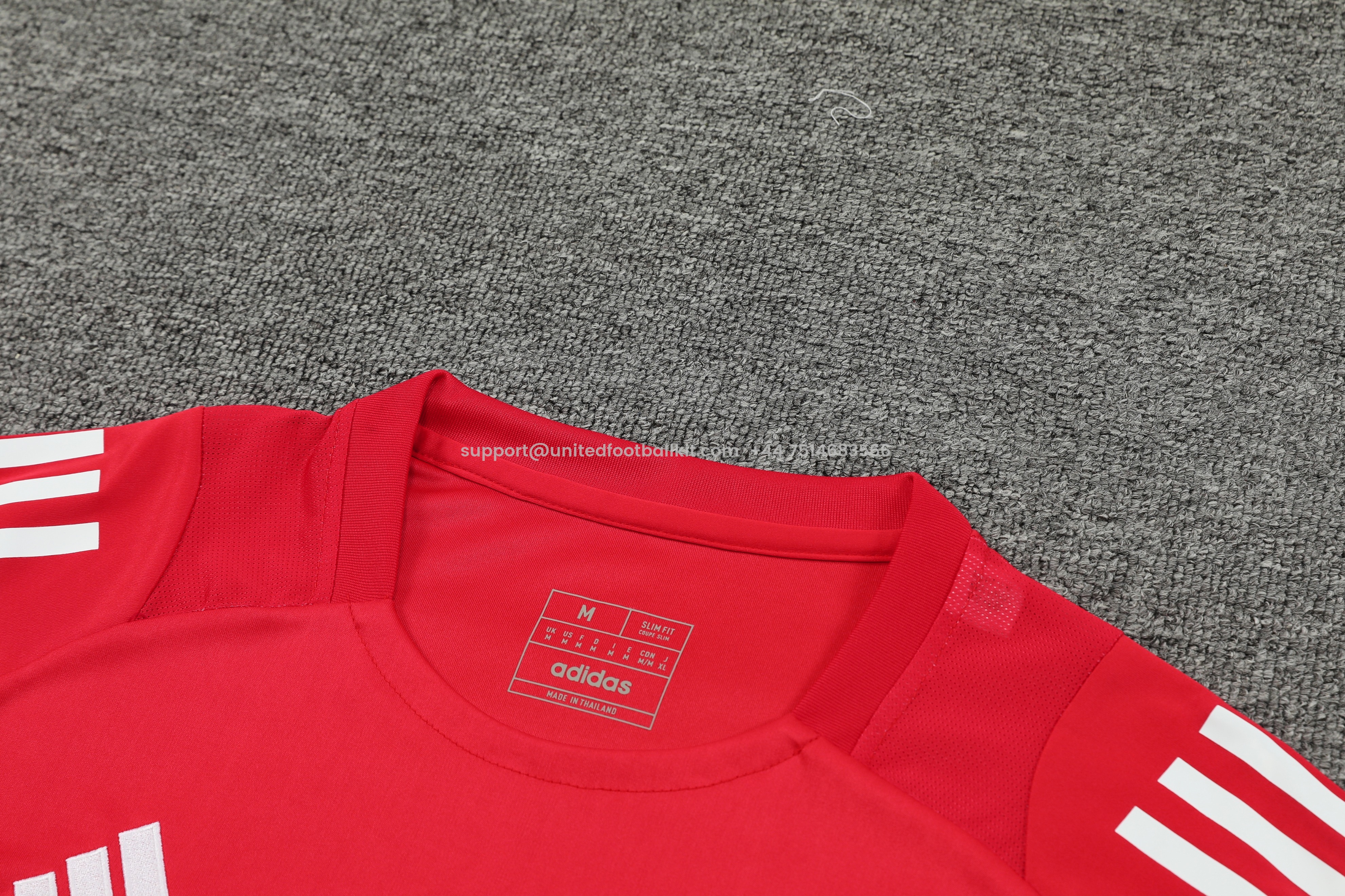 Unitedfootballkit.com | Manchester United 24-25 Short-Sleeve Training Kids Kit - Red Top and Black Shorts -Customize Name, Number and Patch | Worldwide Shipping