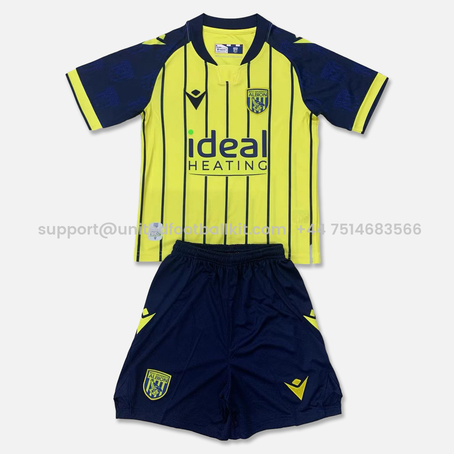 Unitedfootballkit.com | West Bromwich 24-25 Away Kids Kit -Customize Name, Number and Patch | Worldwide Shipping
