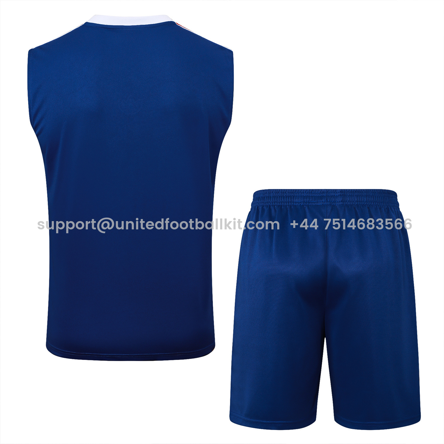 Unitedfootballkit.com | Arsenal 25-26 Throwback Trefoil Vest Training Set - Royal Blue Vest and Shorts -Customize Name, Number and Patch | Worldwide Shipping