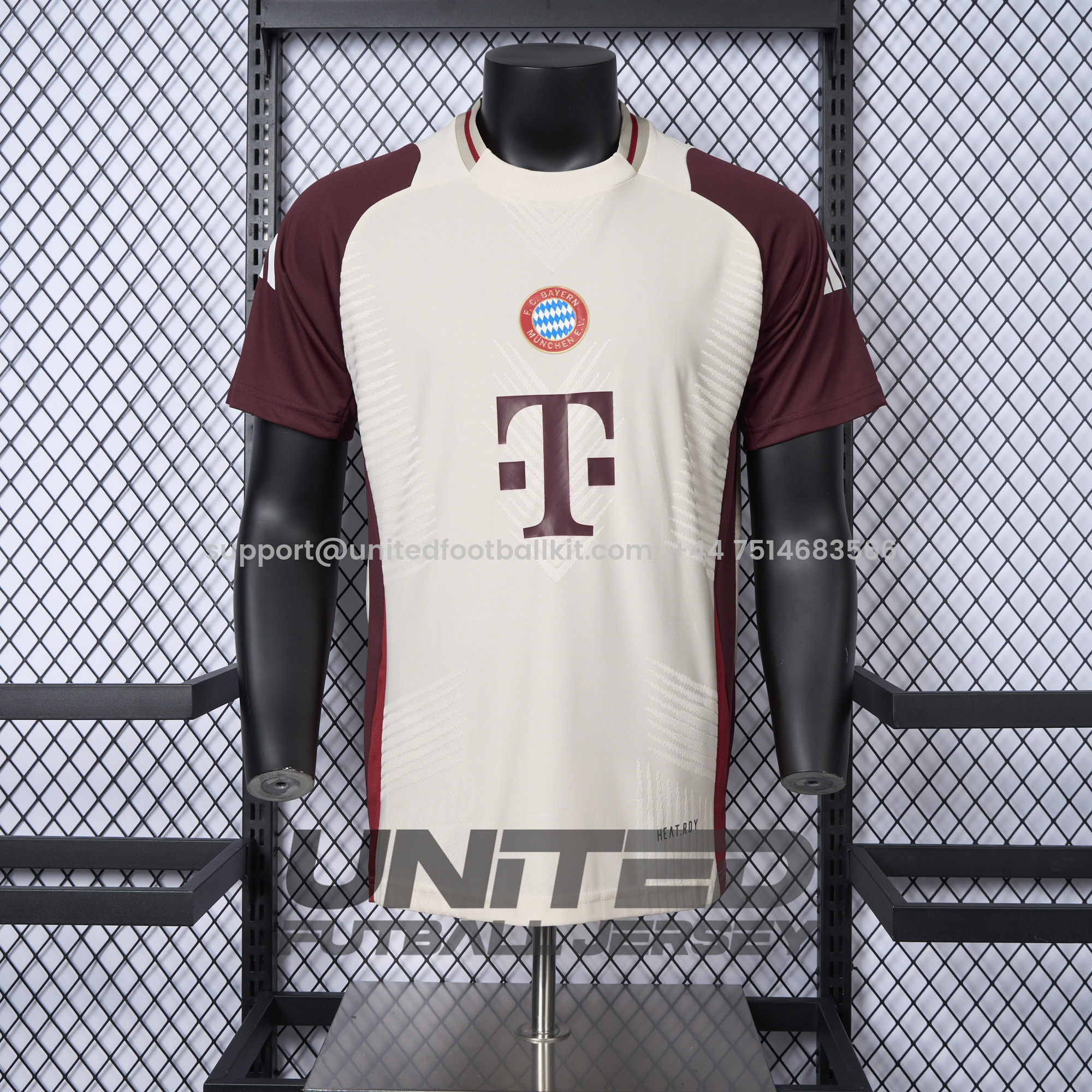 Unitedfootballkit.com | Bayern Munich 24-25 Apricot & Red Training Jersey - Player Version -Customize Name, Number and Patch | Worldwide Shipping