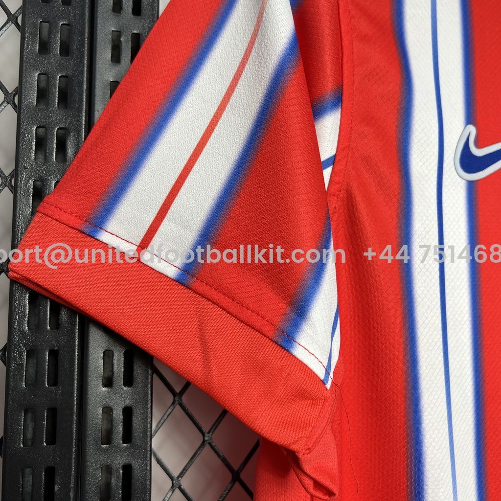 Unitedfootballkit.com | Atletico Madrid 24-25 Home Stadium Jersey - Fans Version -Customize Name, Number and Patch | Worldwide Shipping