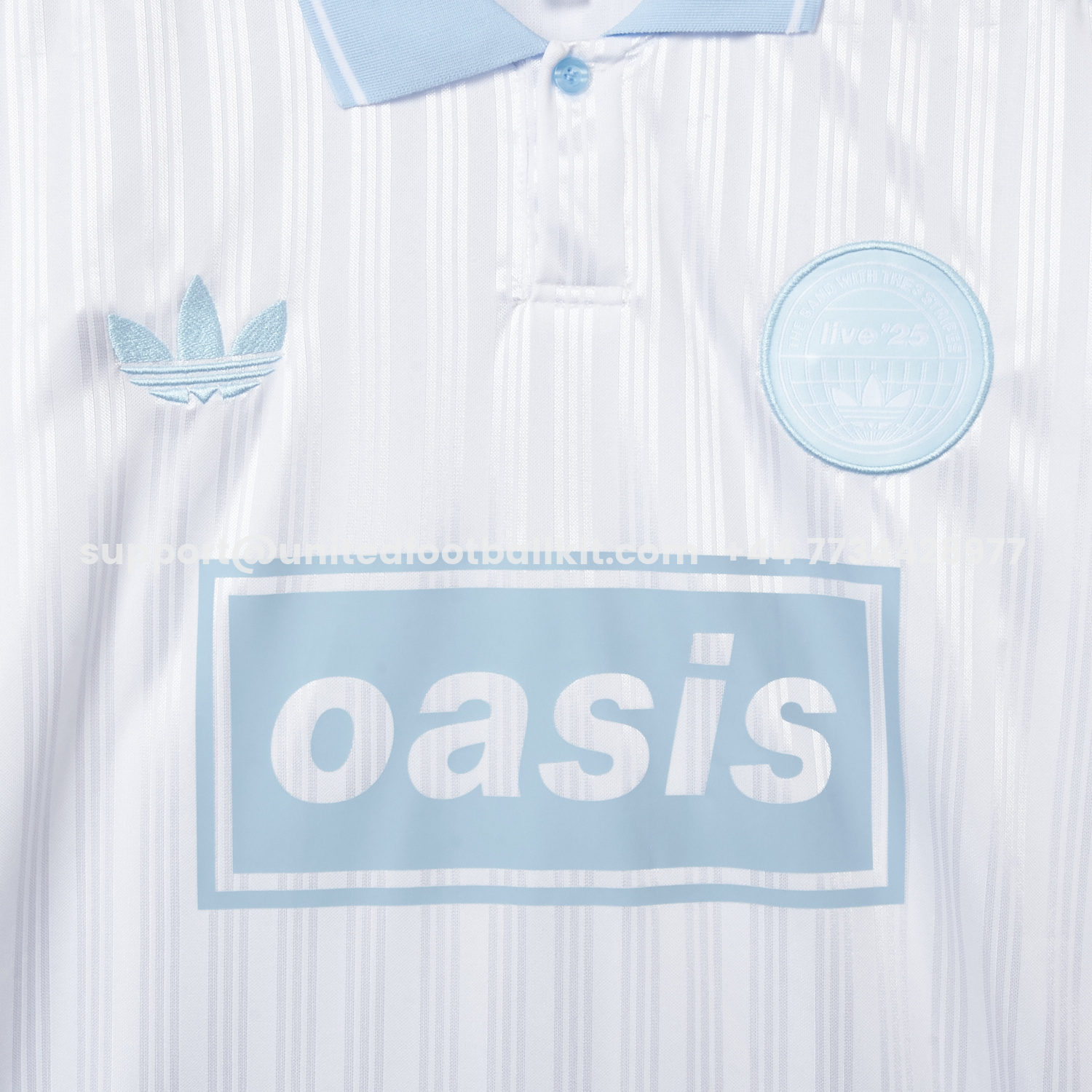 Unitedfootballkit.com | Bohemian 25-26 Oasis Originals Tour White And Sky Blue Jersey With Number 25 - Fans Version -Customize Name, Number and Patch | Worldwide Shipping