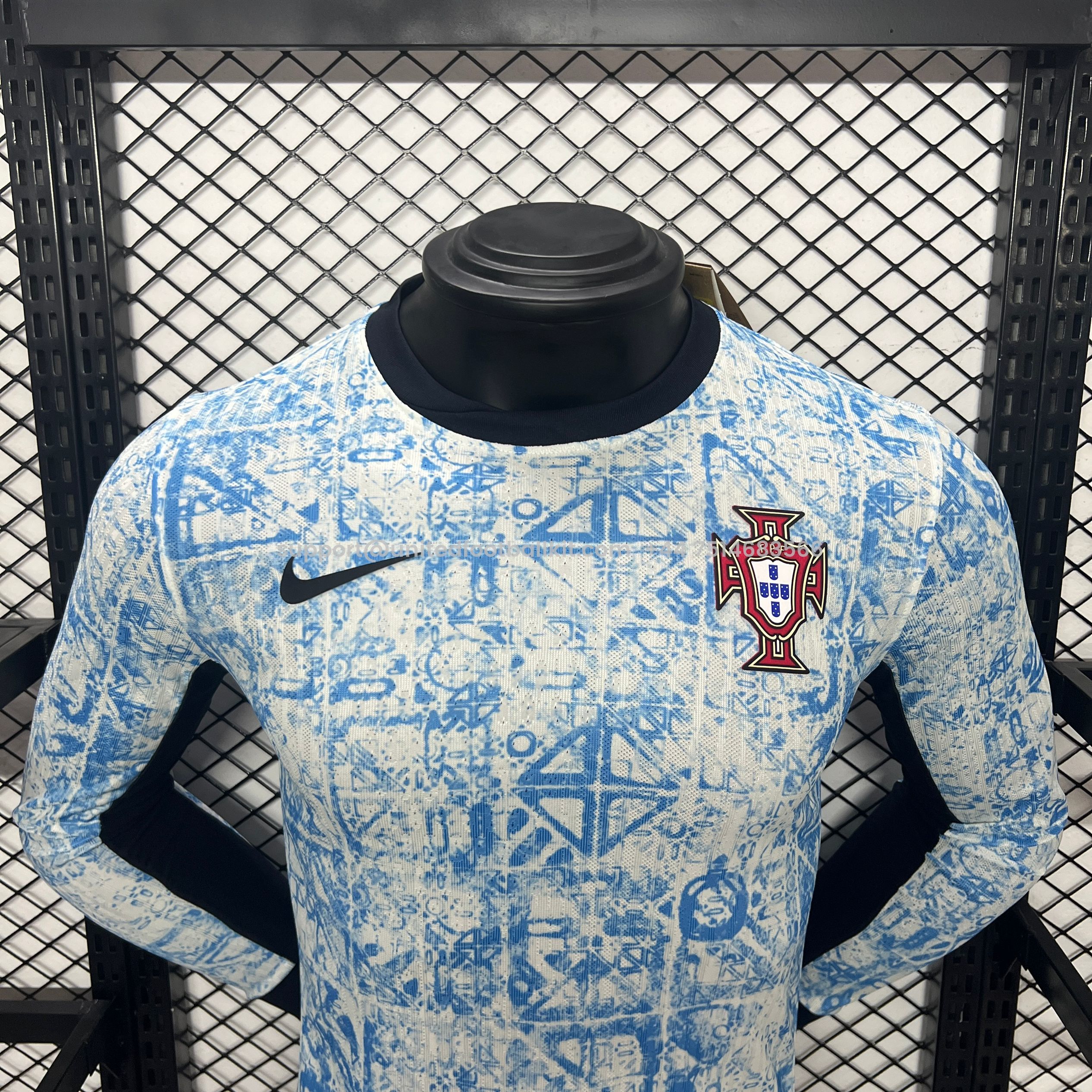Unitedfootballkit.com | Portugal 2024 Away Long Sleeve Jersey - Player Version -Customize Name, Number and Patch | Worldwide Shipping