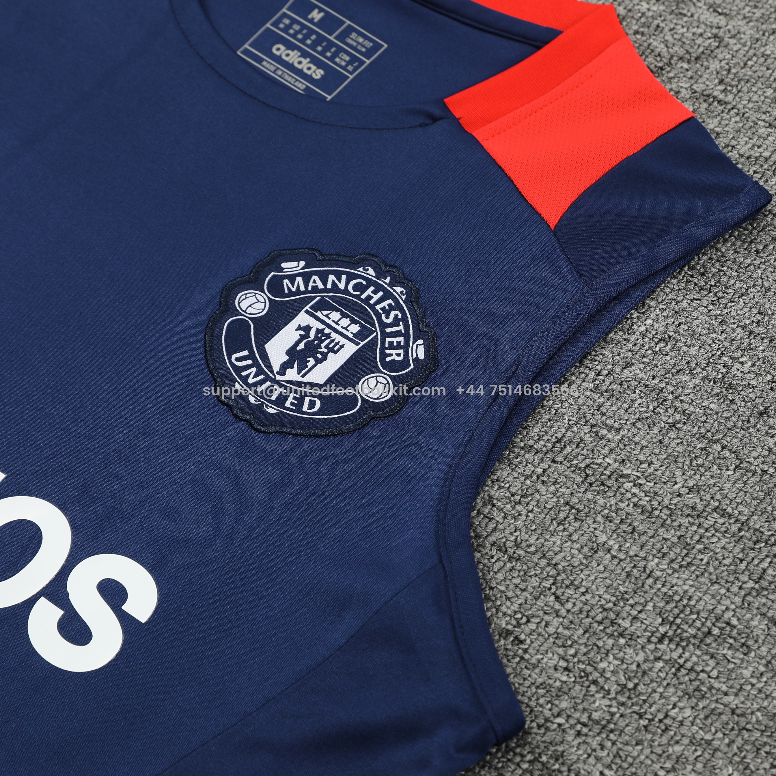 Unitedfootballkit.com | Manchester United 24-25 Vest Training Set - Deep Blue -Customize Name, Number and Patch | Worldwide Shipping