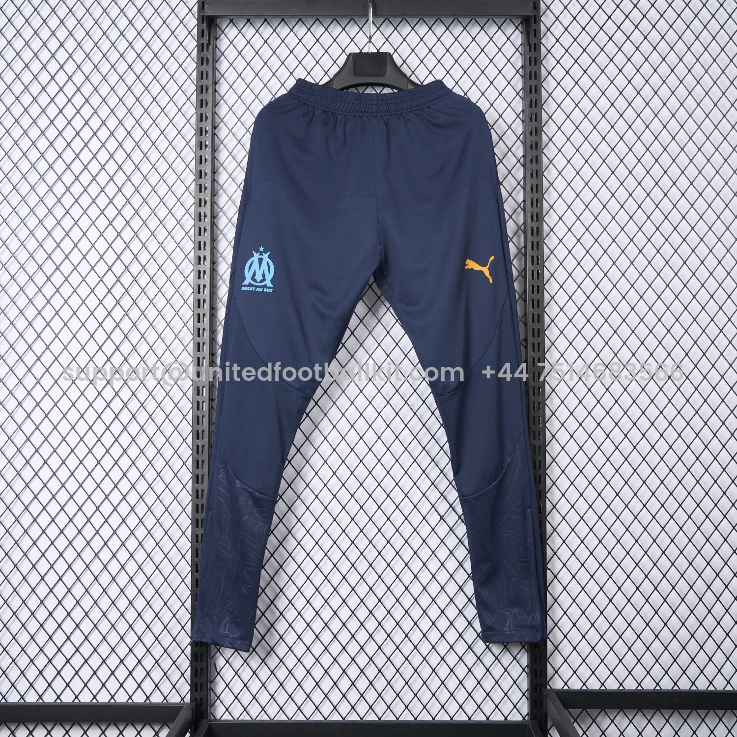 Unitedfootballkit.com | Marseille 24-25 Deep Blue Training Pants - Player Version -Customize Name, Number and Patch | Worldwide Shipping