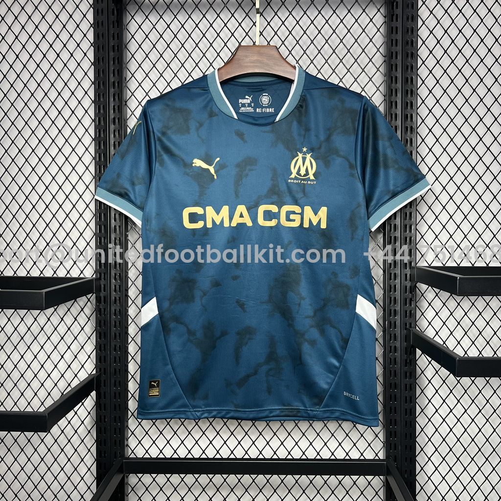 Unitedfootballkit.com | Marseille 24-25 Away Jersey - Fans Version -Customize Name, Number and Patch | Worldwide Shipping