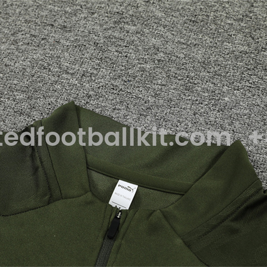 Unitedfootballkit.com | Manchester City 24-25 Long Sleeve Training Set - Army Green -Customize Name, Number and Patch | Worldwide Shipping