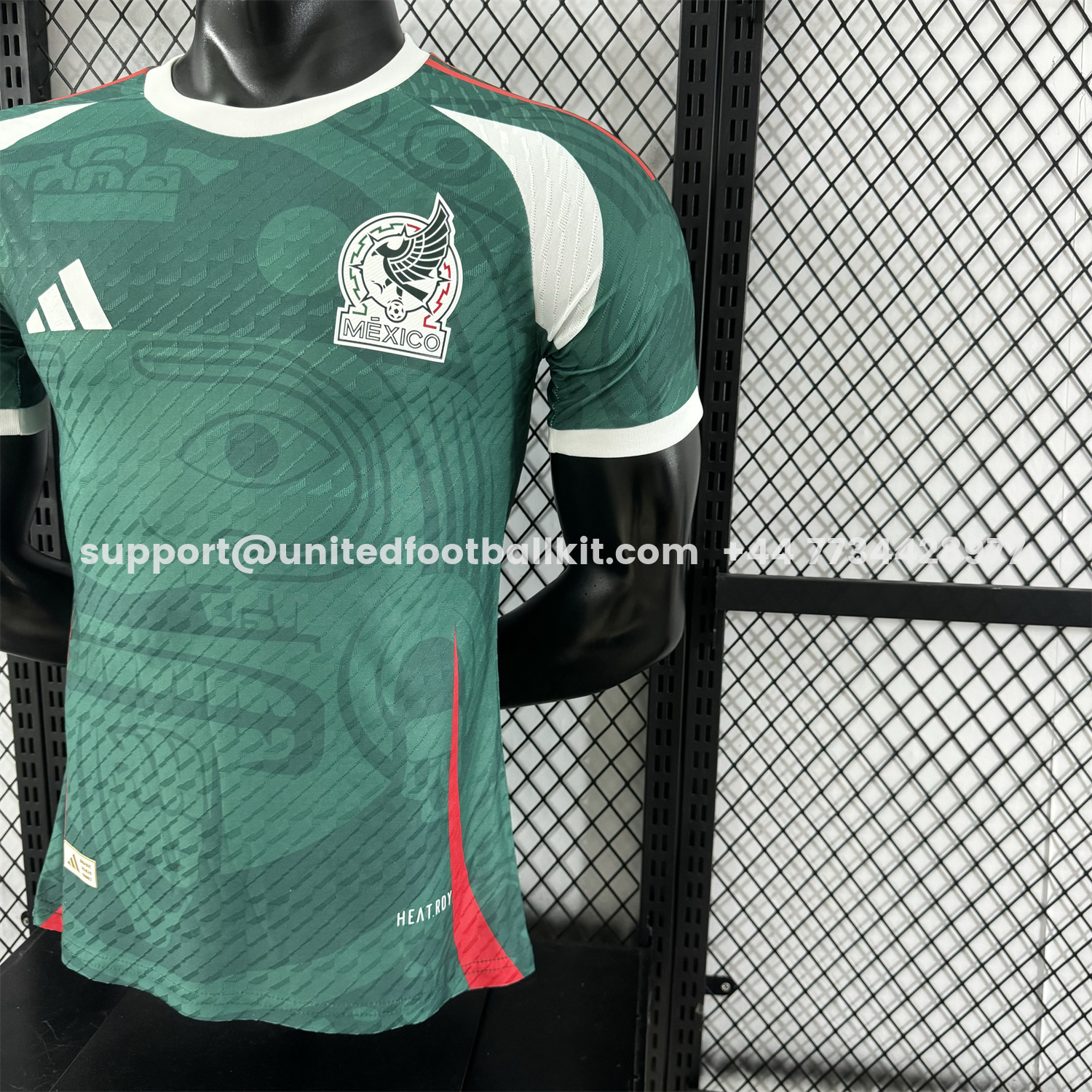 Unitedfootballkit.com | Mexico 25-26 Green Human Face Shaped Pattern Special Jersey - Player Version -Customize Name, Number and Patch | Worldwide Shipping