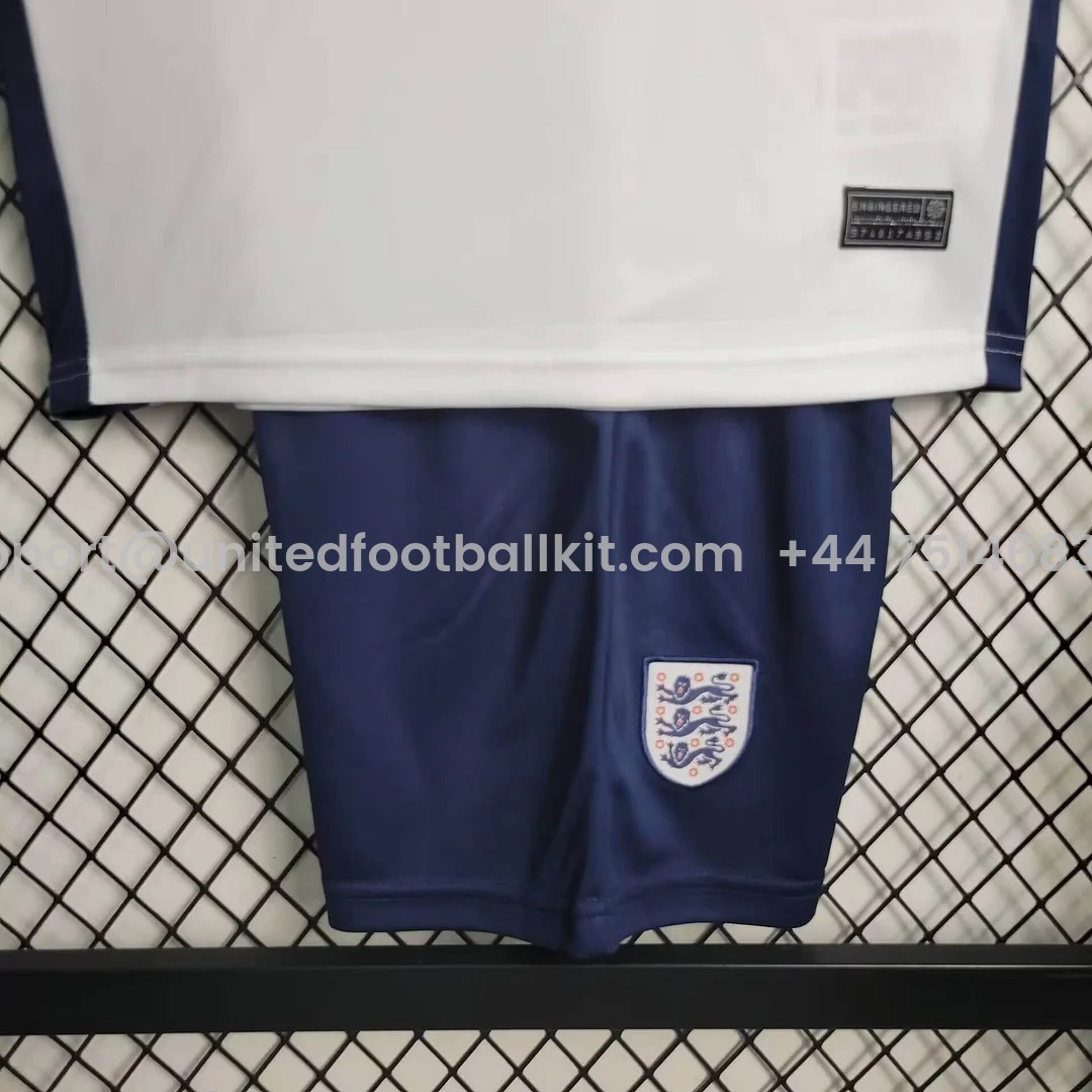 Unitedfootballkit.com | England 2024 Home Stadium Kids Kit -Customize Name, Number and Patch | Worldwide Shipping