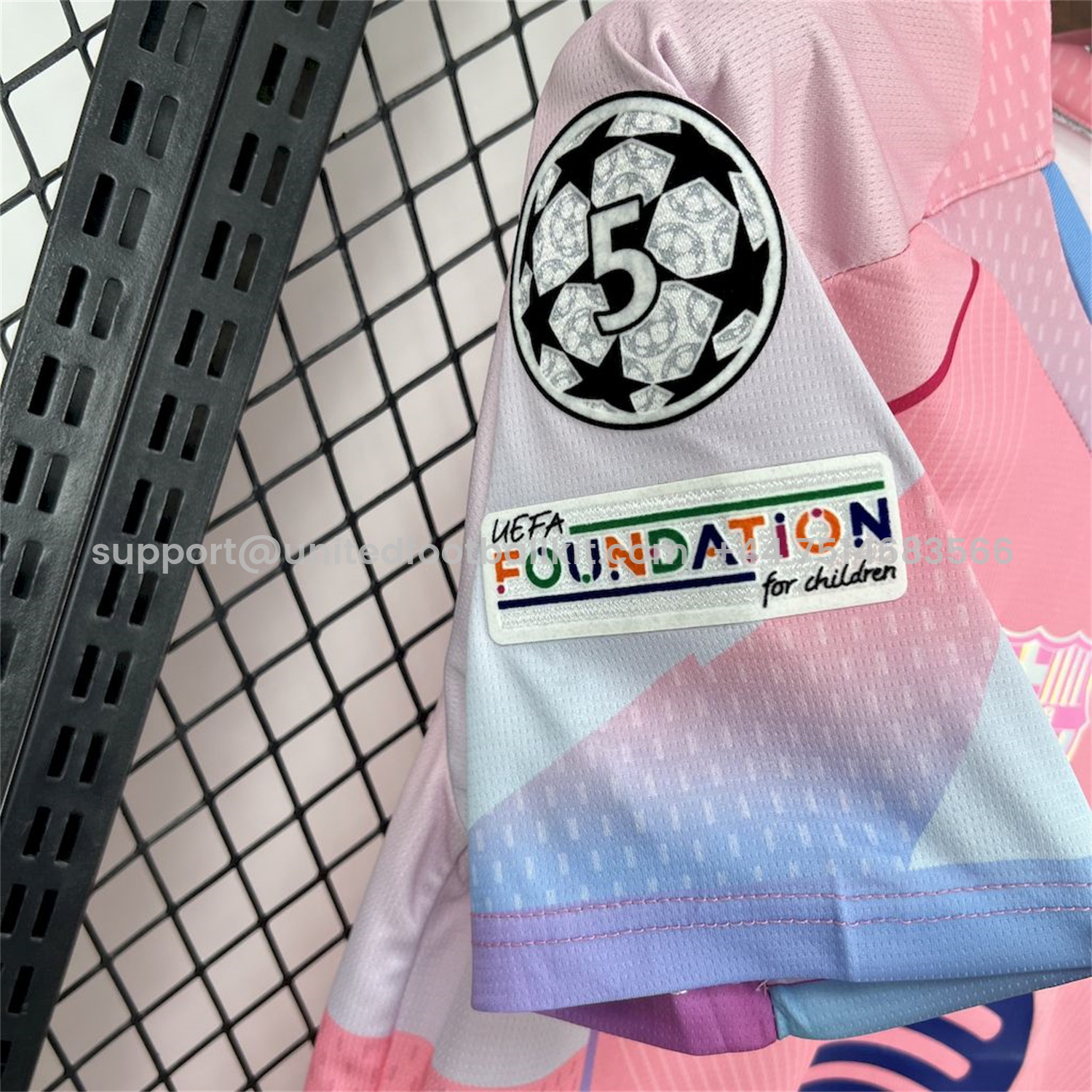 Unitedfootballkit.com | Barcelona 25-26 T90 White Lines Pink Special Jersey - Fans Version -Customize Name, Number and Patch | Worldwide Shipping