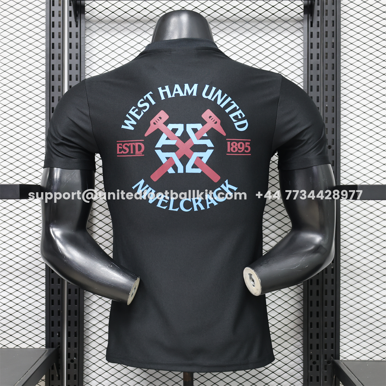 Unitedfootballkit.com | West Ham United 26-27 Retro Casual Style Black Polo Jersey - Player Version -Customize Name, Number and Patch | Worldwide Shipping