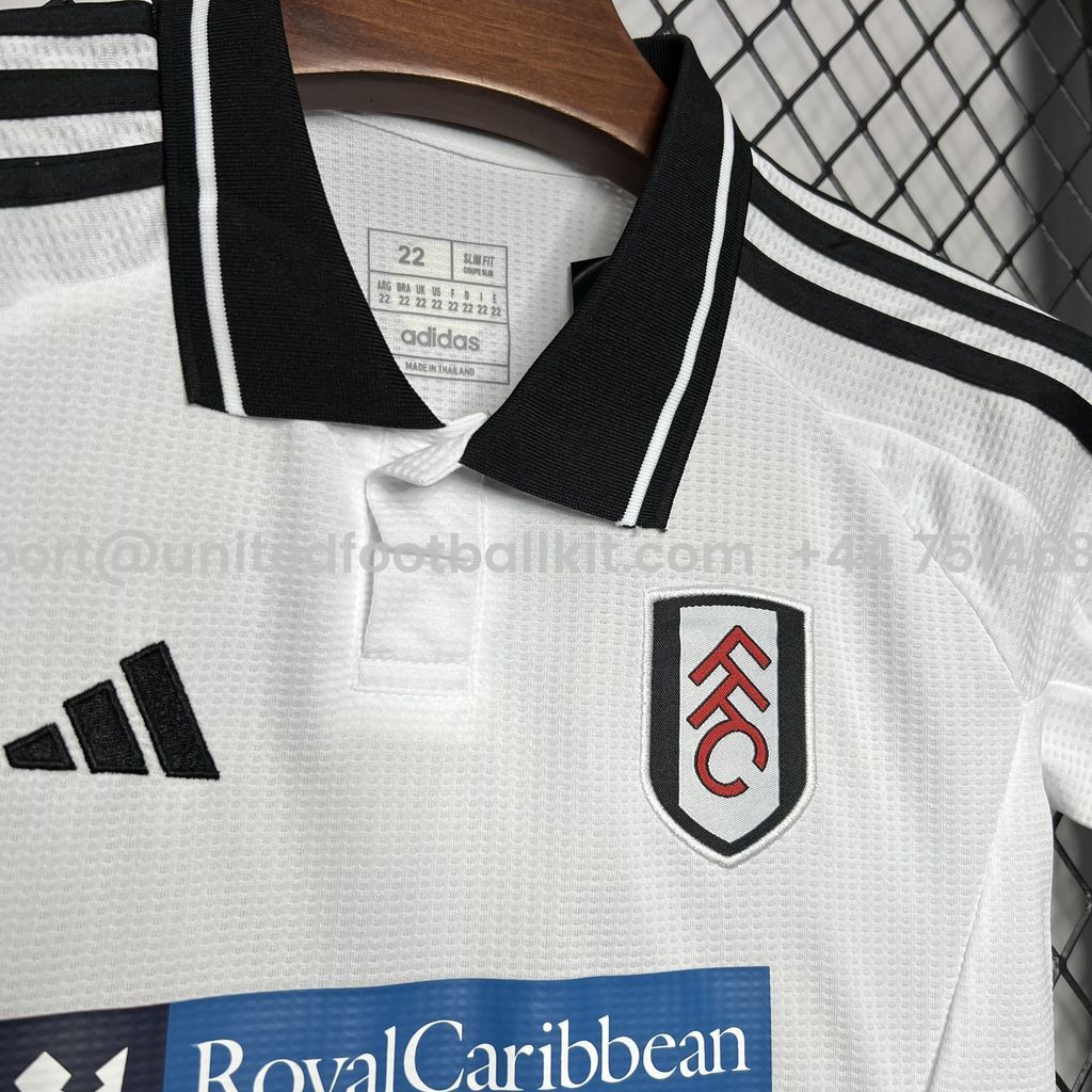 Unitedfootballkit.com | Fulham 24-25 Home Stadium Kids Kit -Customize Name, Number and Patch | Worldwide Shipping