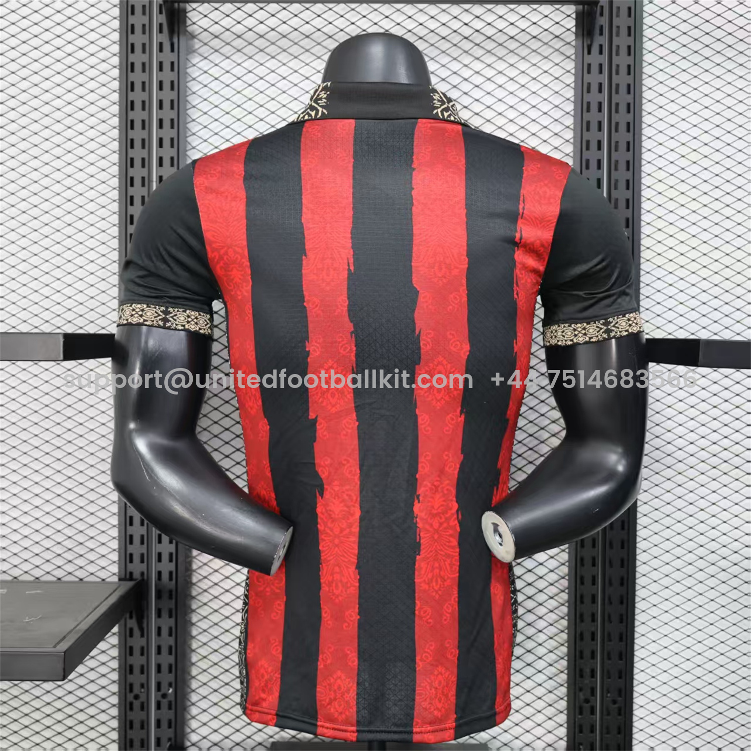 Unitedfootballkit.com | AC Milan 25-26 Team Name Advertisement Red & Black POLO Special Jersey - Player Version -Customize Name, Number and Patch | Worldwide Shipping