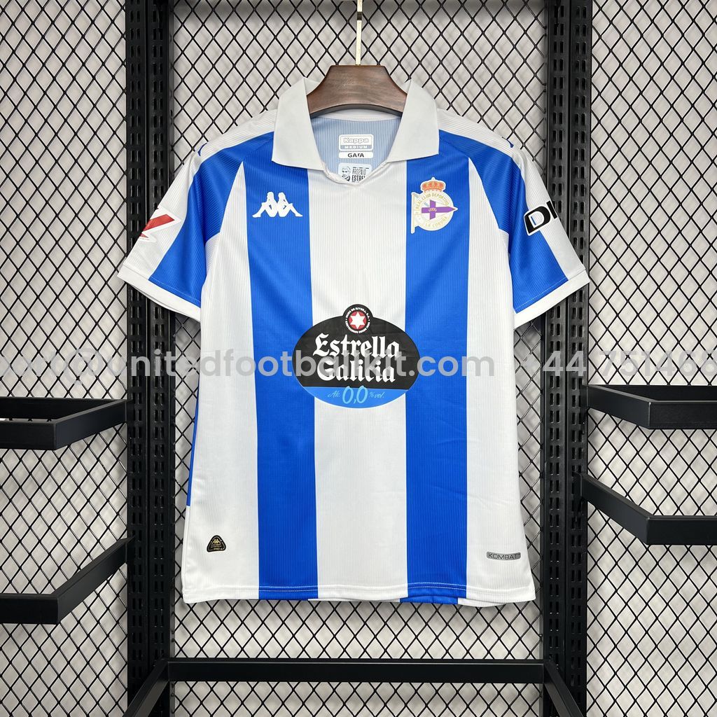 Unitedfootballkit.com | Deportivo de La Coruña 24-25 Home Stadium Jersey - Fans Version -Customize Name, Number and Patch | Worldwide Shipping