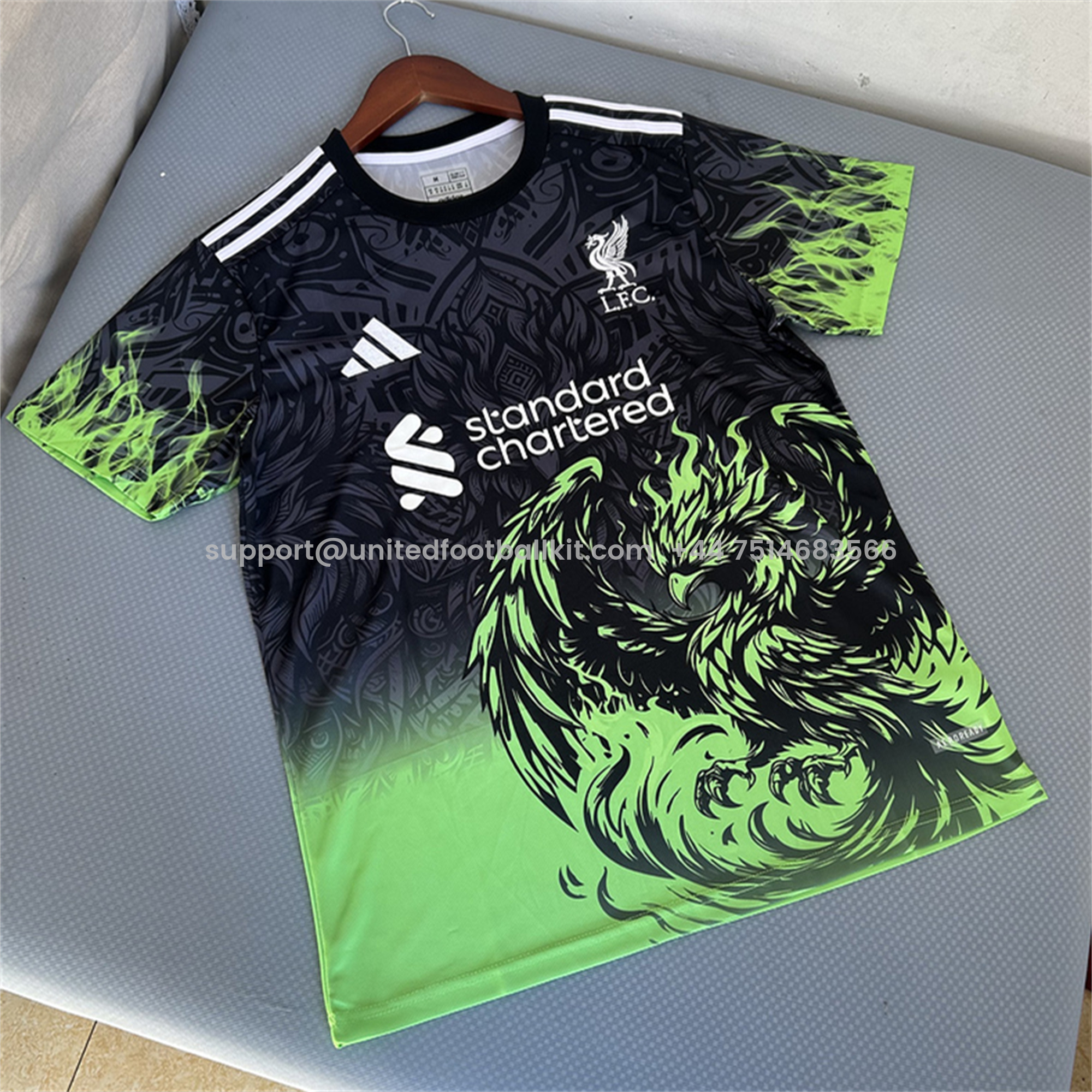 Unitedfootballkit.com | Liver.pool 24-25 Green Fire Phoenix Special Edition Jersey - Fans Version -Customize Name, Number and Patch | Worldwide Shipping