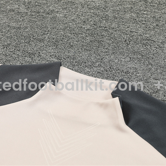 Unitedfootballkit.com | Real Madrid 24-25 Long Sleeve Training Set - Player Version - Apricot -Customize Name, Number and Patch | Worldwide Shipping