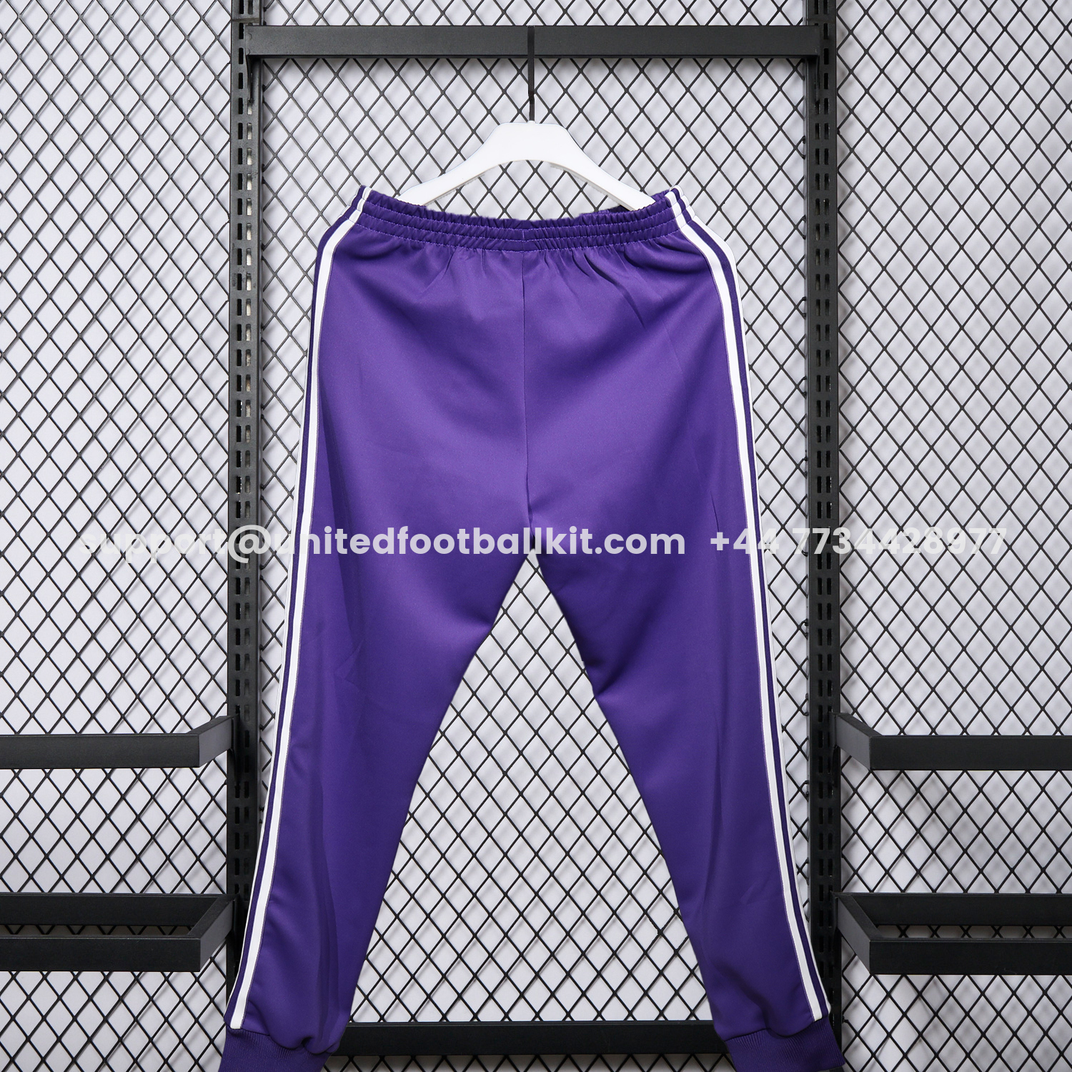 Unitedfootballkit.com | Real Madrid 25-26 White Lines Training Set - Purple Top and Purple Pants -Customize Name, Number and Patch | Worldwide Shipping