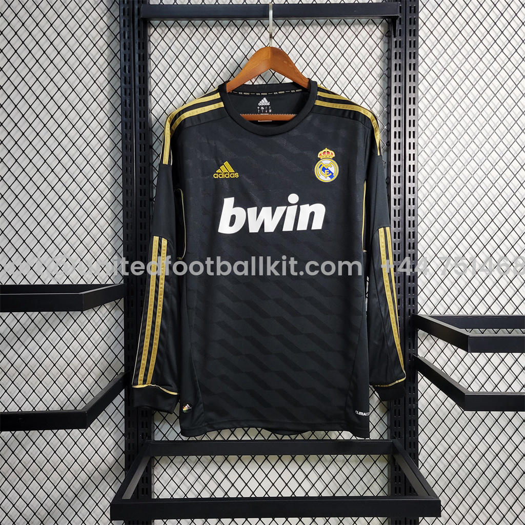 Unitedfootballkit.com | Retro Real Madrid 11-12 Away Long Sleeve Jersey -Customize Name, Number and Patch | Worldwide Shipping