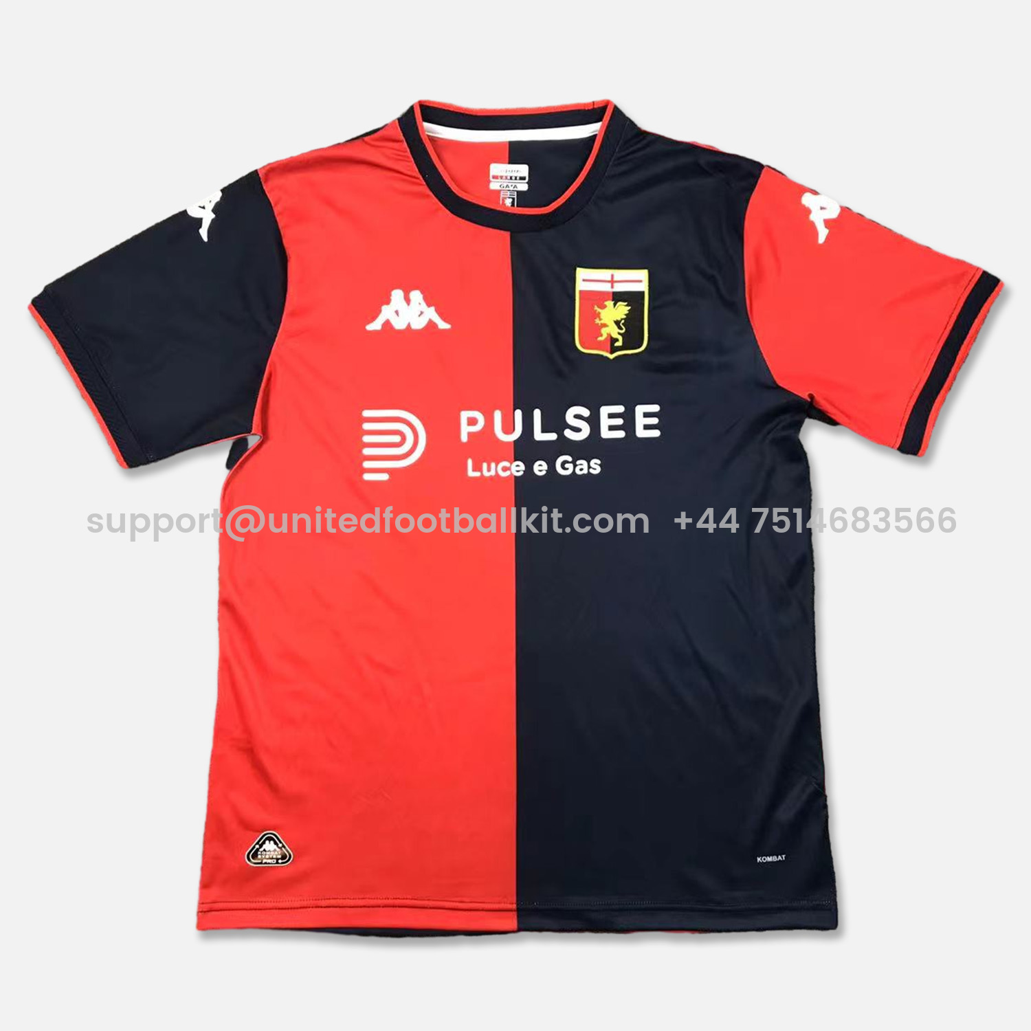 Unitedfootballkit.com | Genoa 24-25 Home Stadium Jersey - Fans Version -Customize Name, Number and Patch | Worldwide Shipping