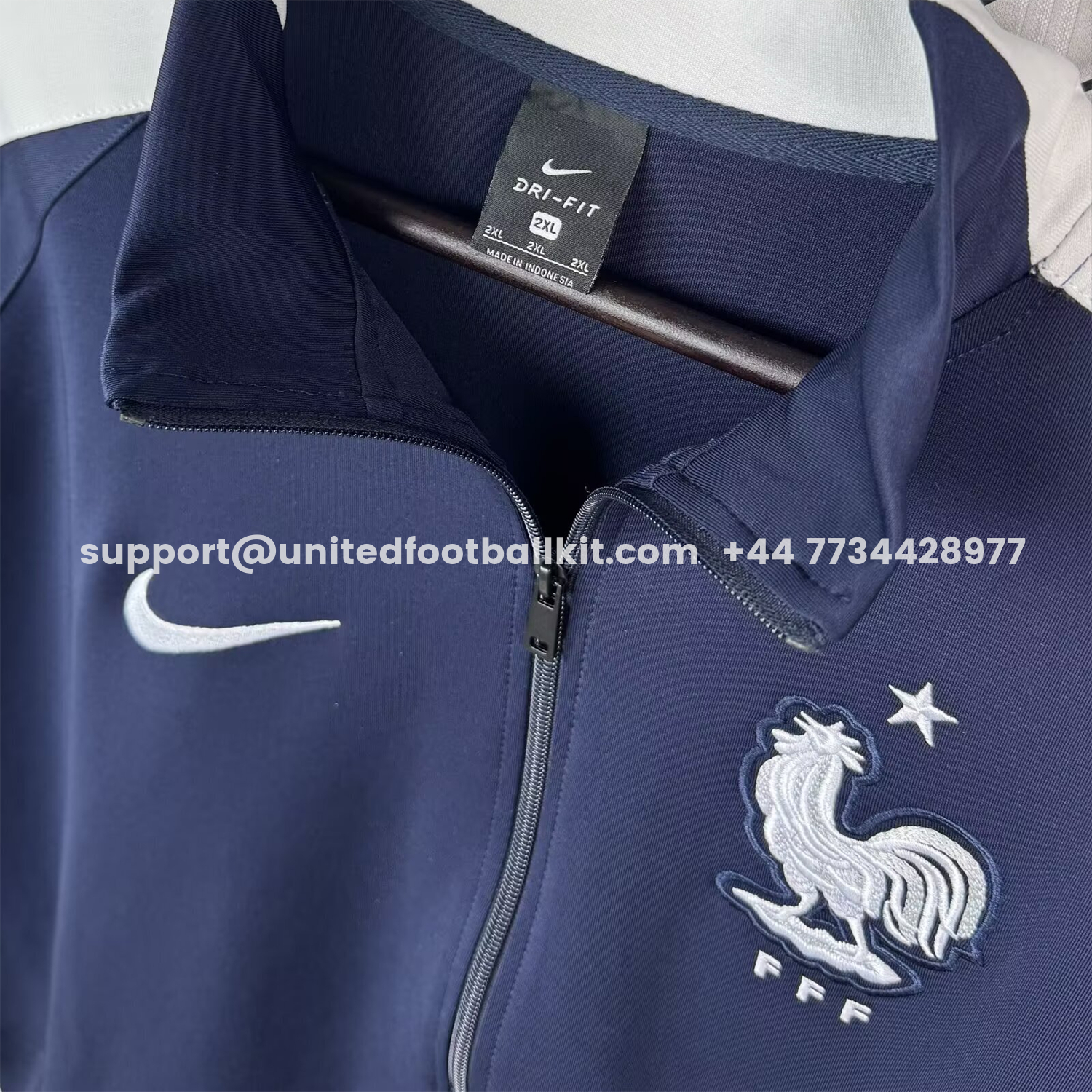 Unitedfootballkit.com | Retro France 2014 Home Windbreaker -Customize Name, Number and Patch | Worldwide Shipping
